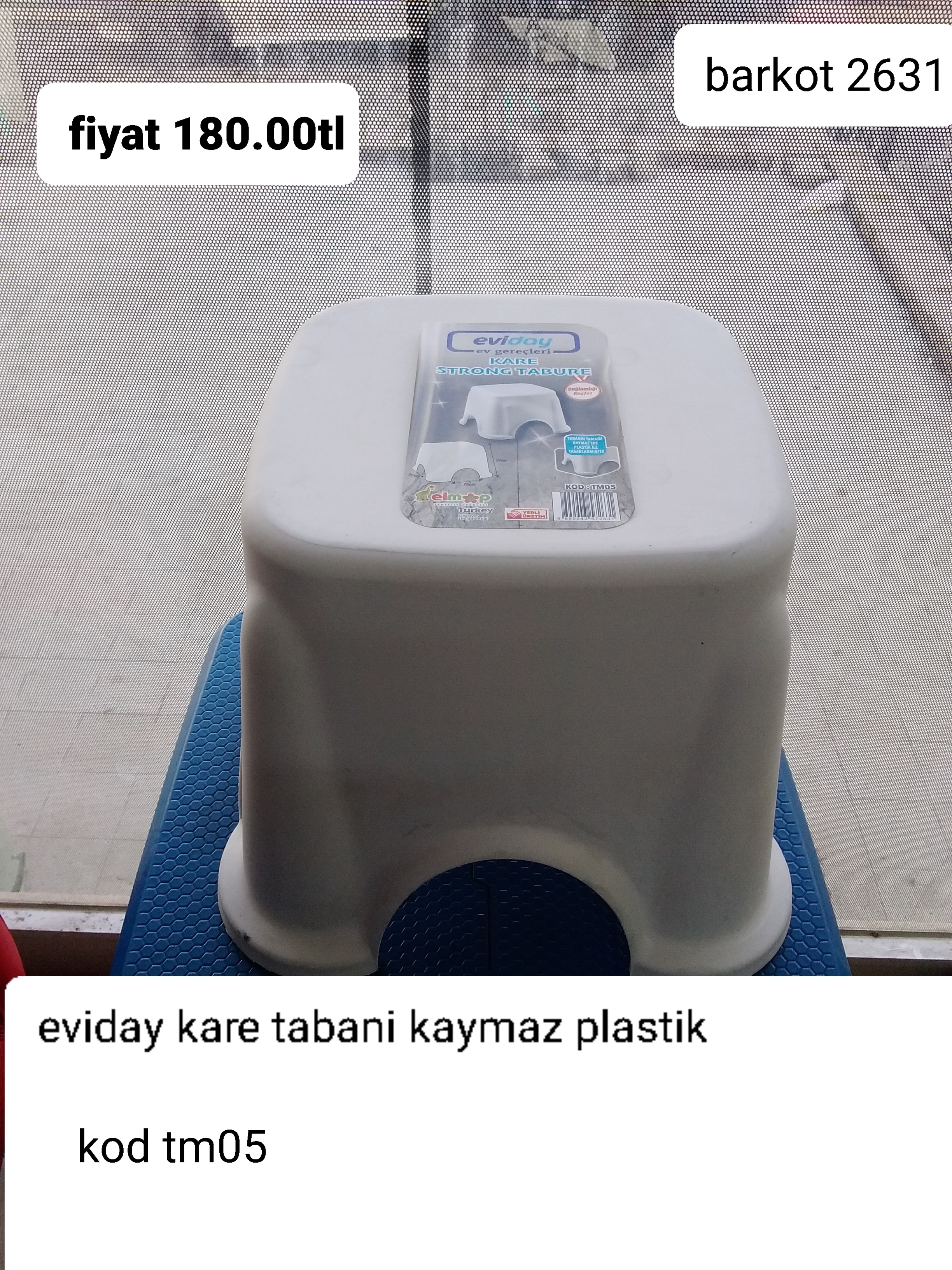 EVİDAY  KARE TABANİ KAYMAZ PLASTİK  2631