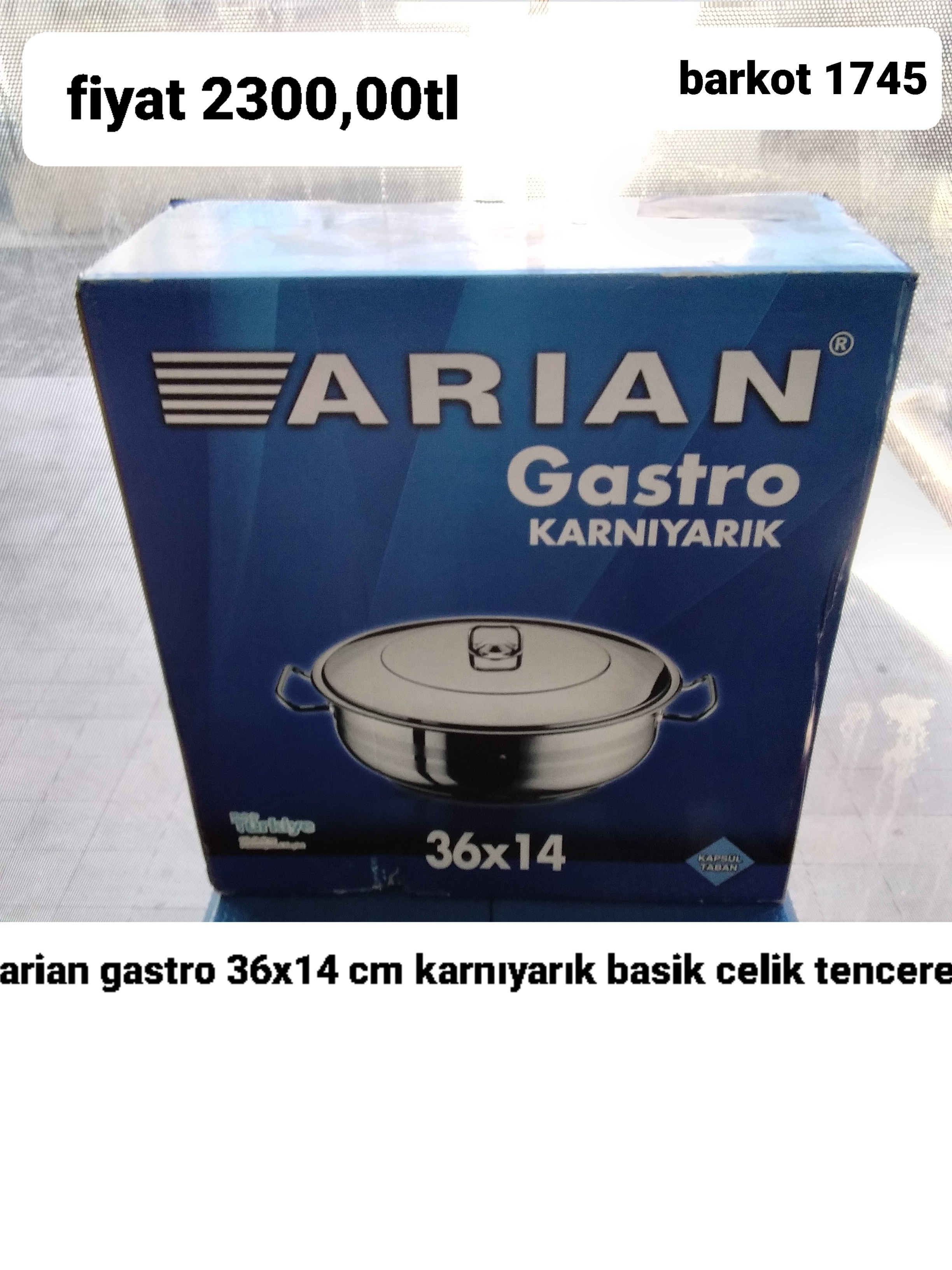 ARİAN GASTRO 36*14 CM KARNIYARIK BASİK TENCERE  1745