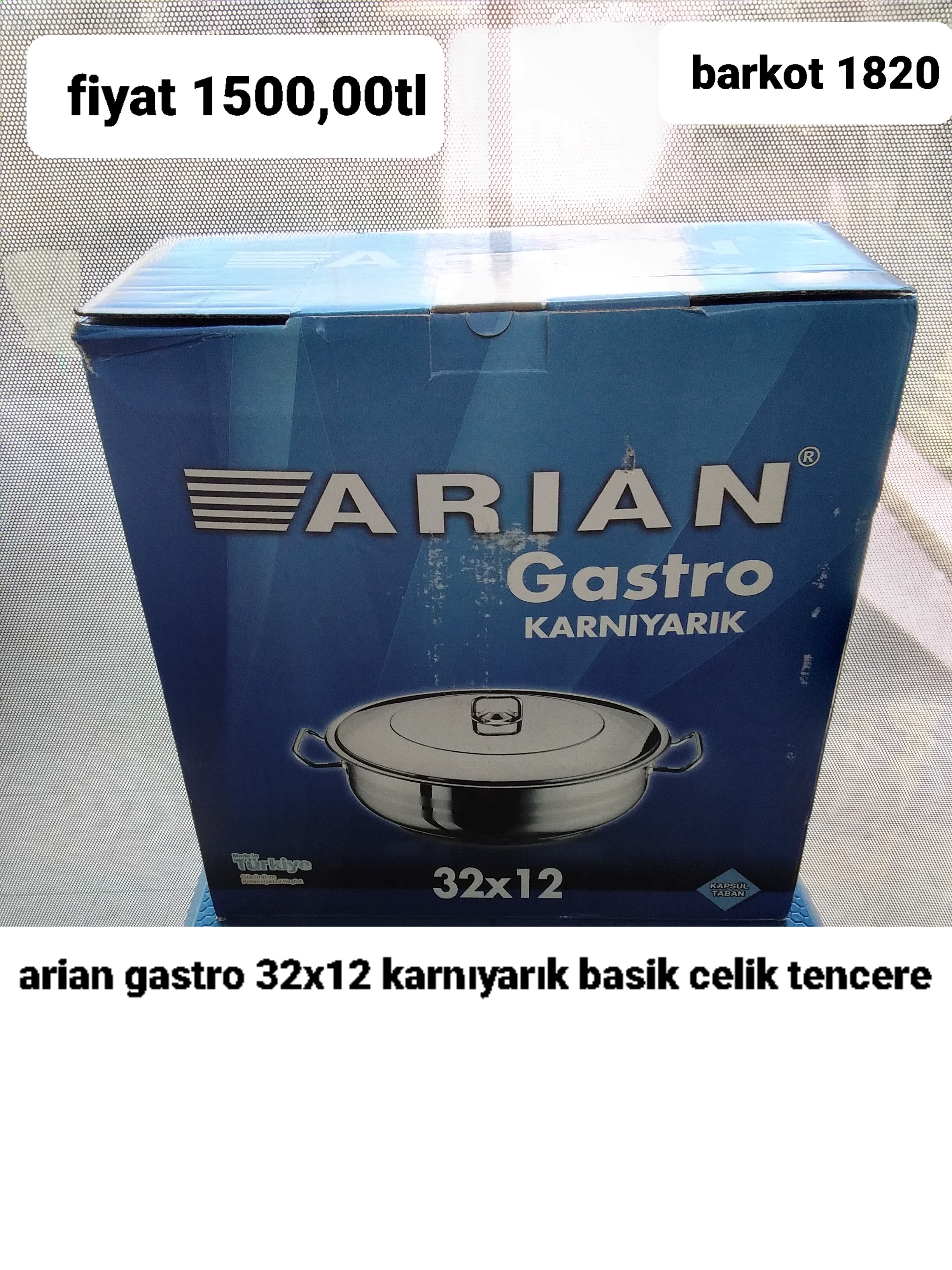 ARİAN GASTRO 32*12 KARNIYARIK BASİK ÇELİK TENCERE 1820