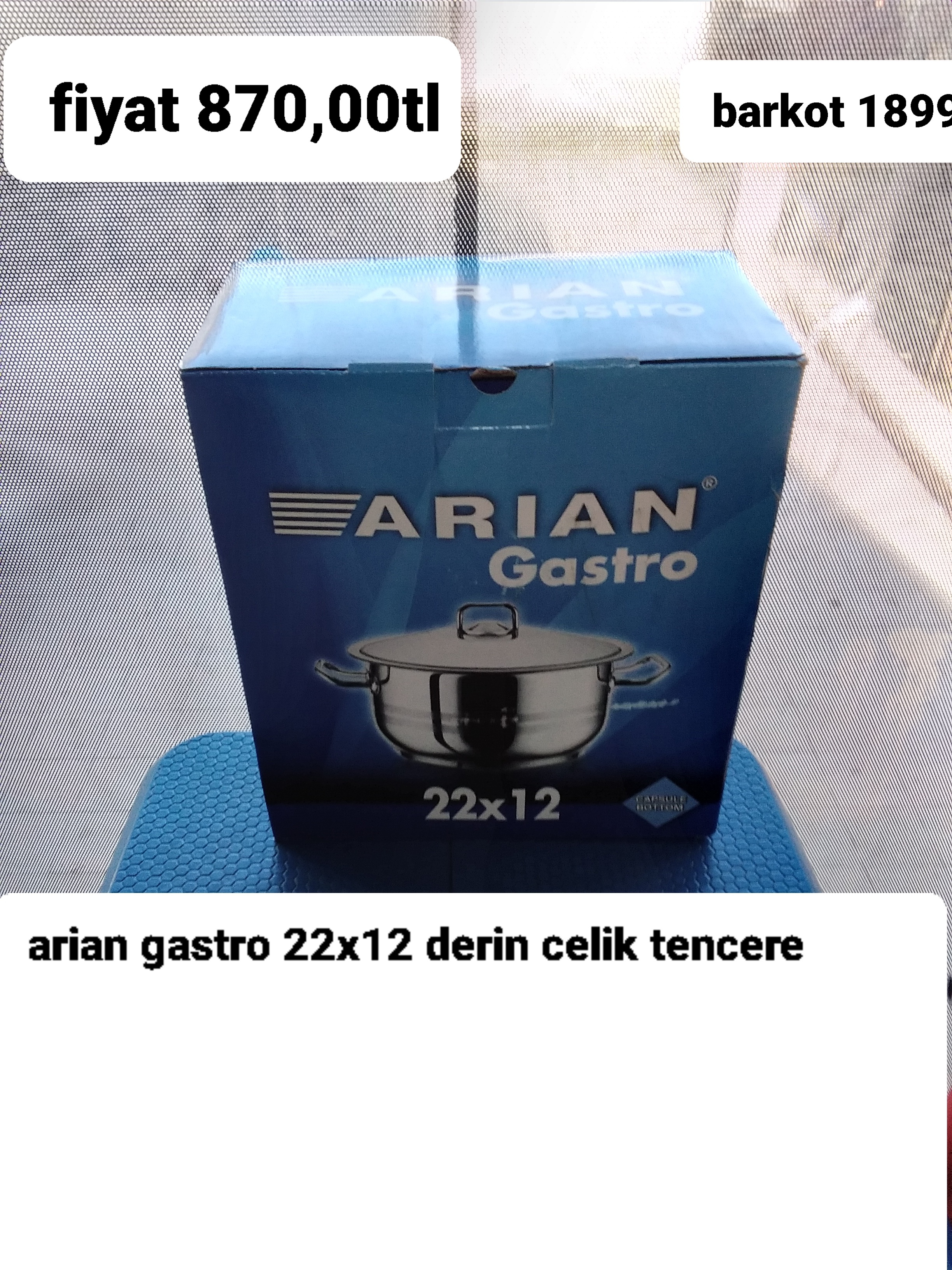 ARİAN GASTRO 22*12 DERİN ÇELİK TENCERE 1899