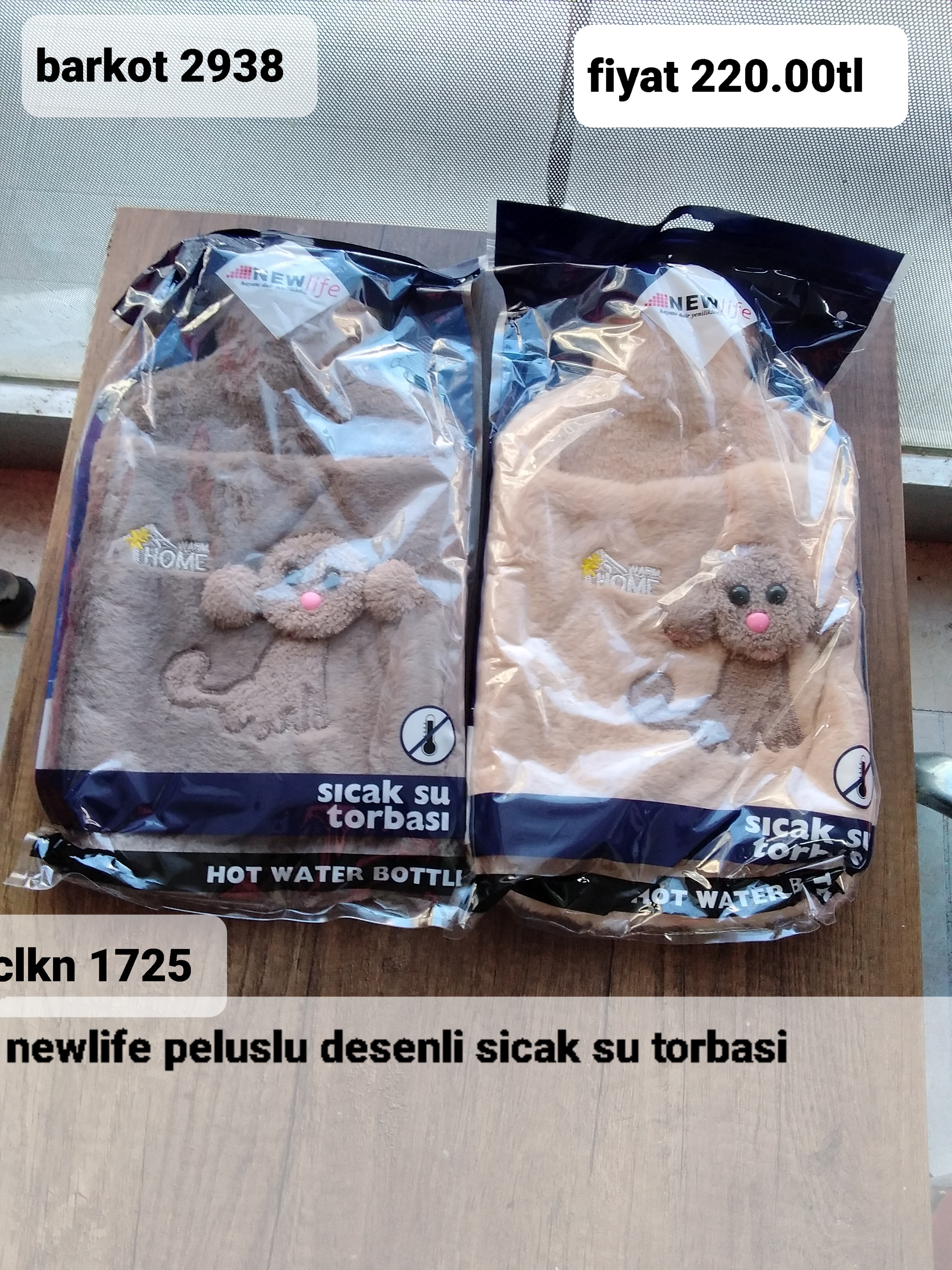 NEWLİFE PELUŞLU DESENLİ  SICAK SU TORBASI  2938