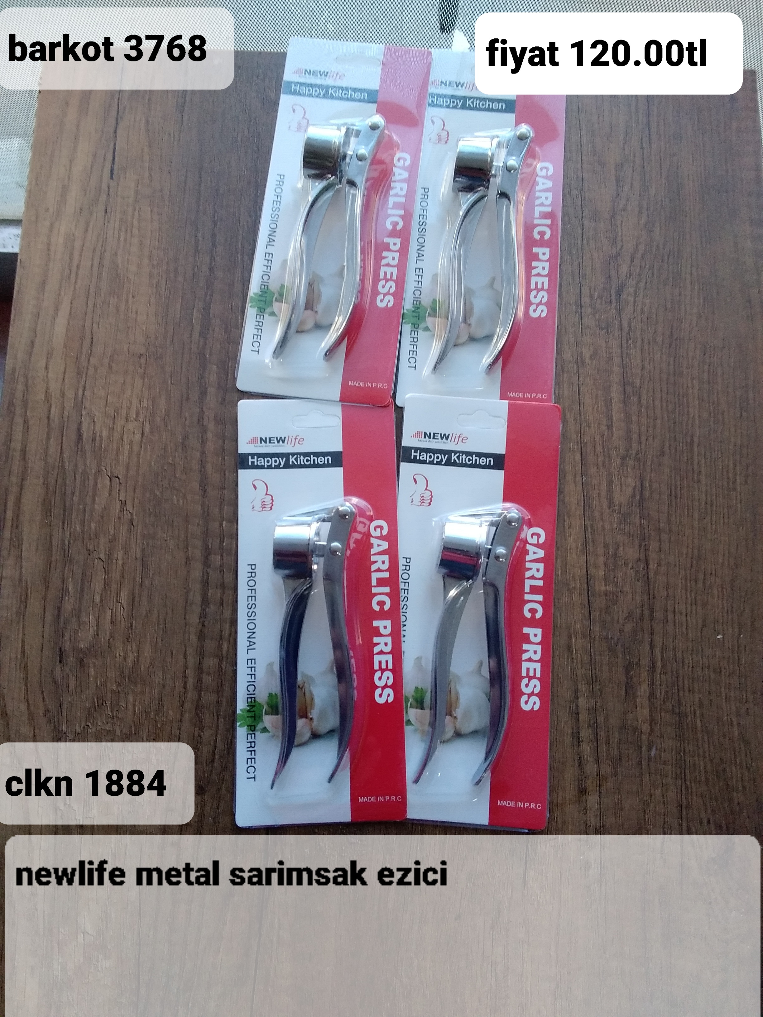 NEWLİFE METAL SARIMSAK EZİCİ  3768