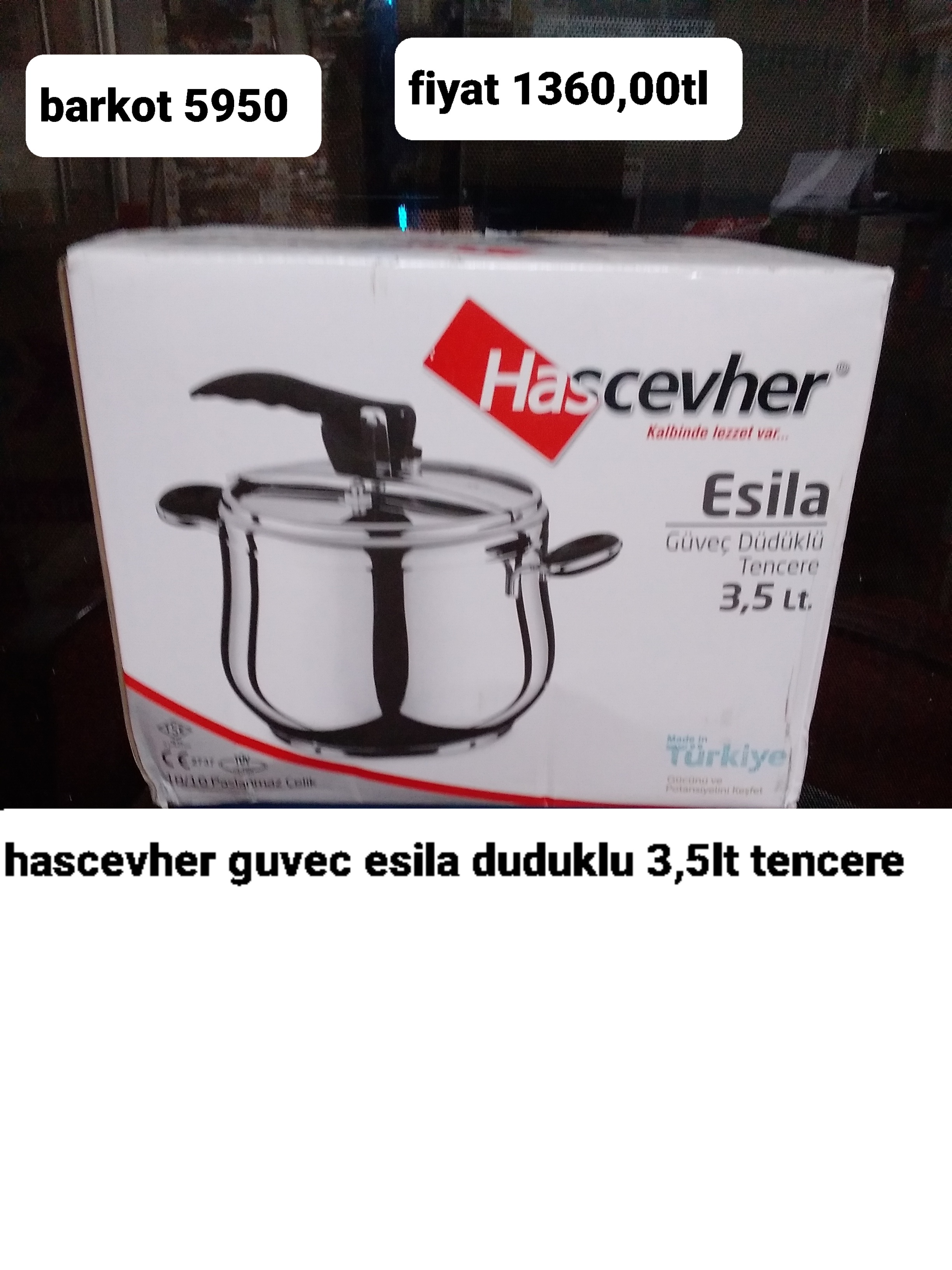 HASCEVHER GÜVEÇ ESİLA DÜDÜKLÜ 3,5LT TENCERE 5950 
