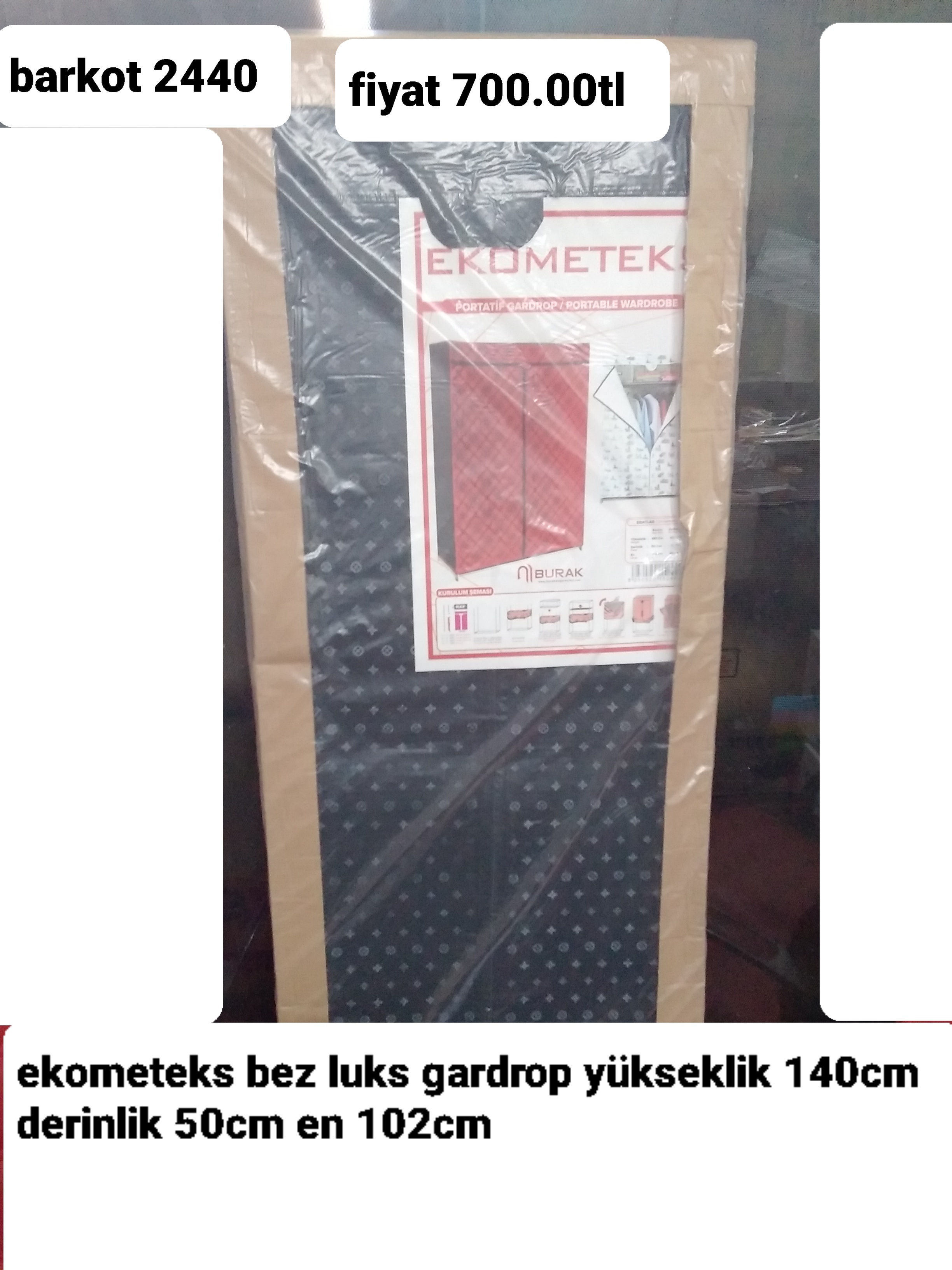 EKOMETEKS BEZ LUX GARDROP YÜKSEKLİK 140 CM DERİNLİK 50 CM EN 102CM  2440