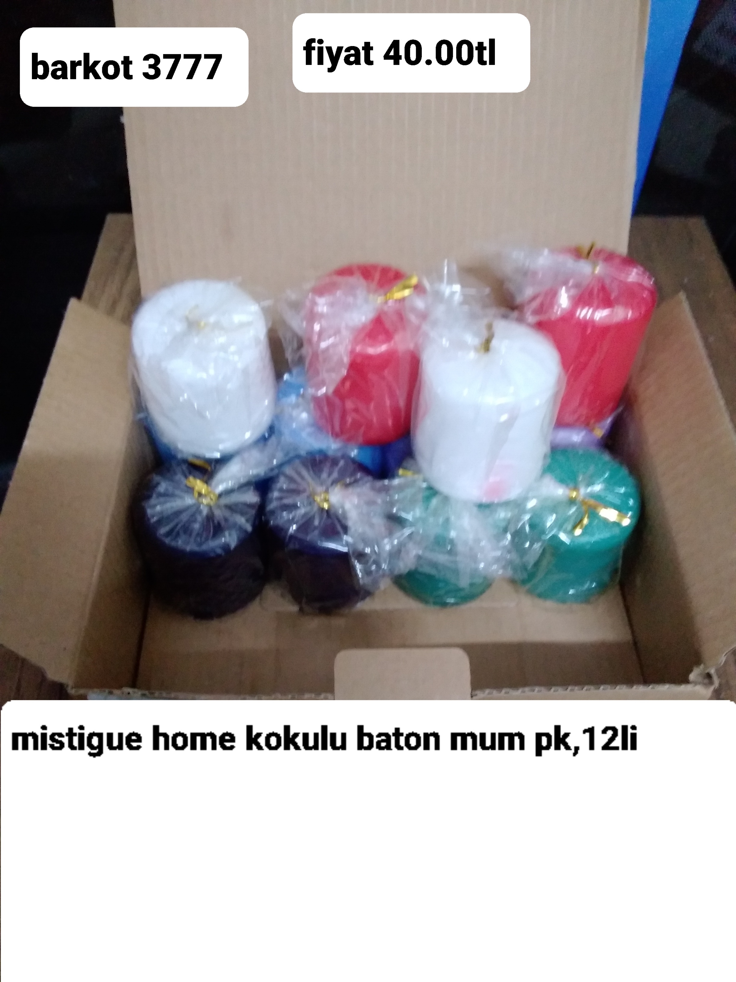 MİSTİGUE HOME KOKULU BATON MUM PK 12 Lİ  3777
