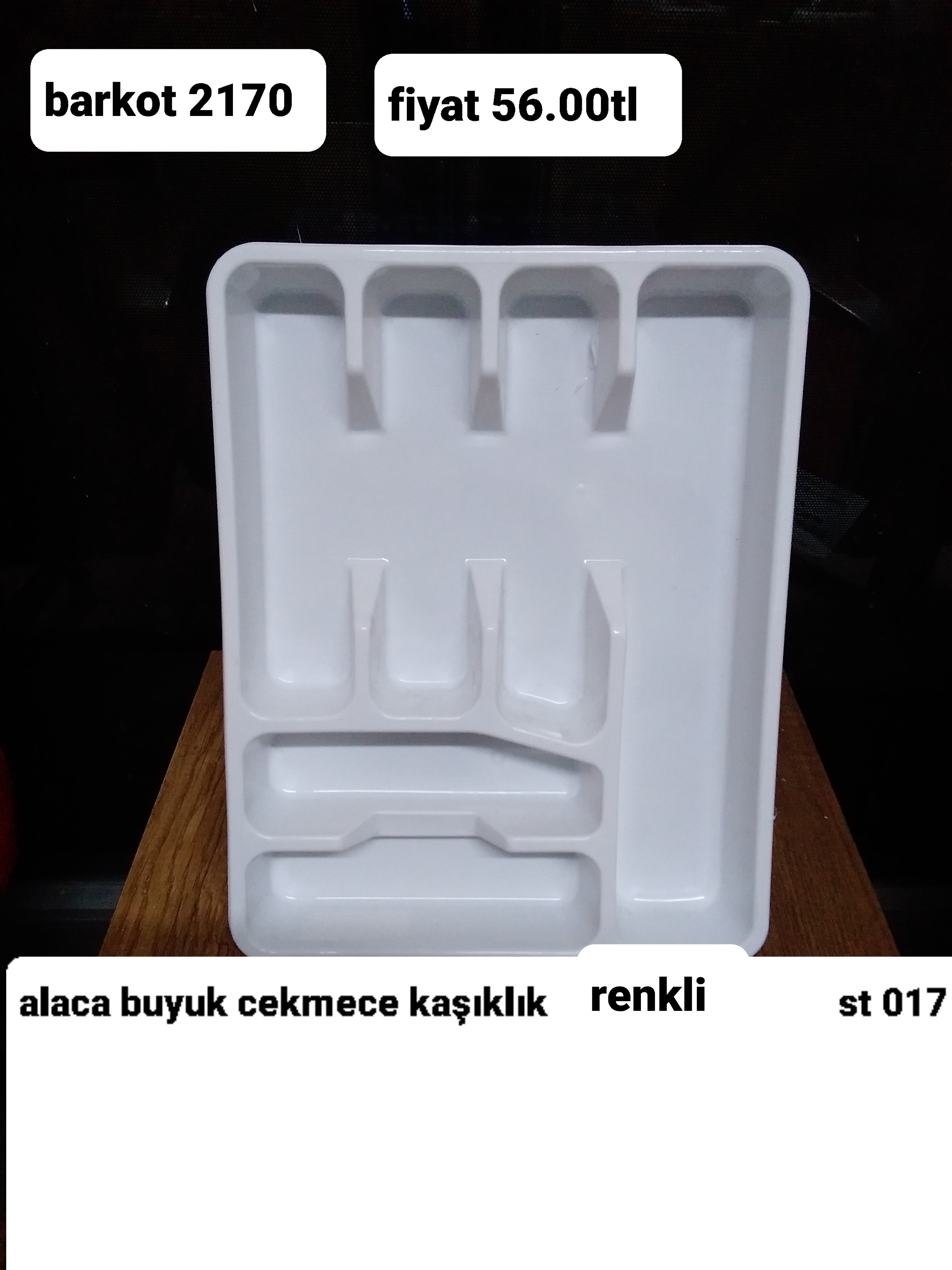 ALACA BÜYÜK ÇEKMECE KAŞIKLIK RENKLİ  2170