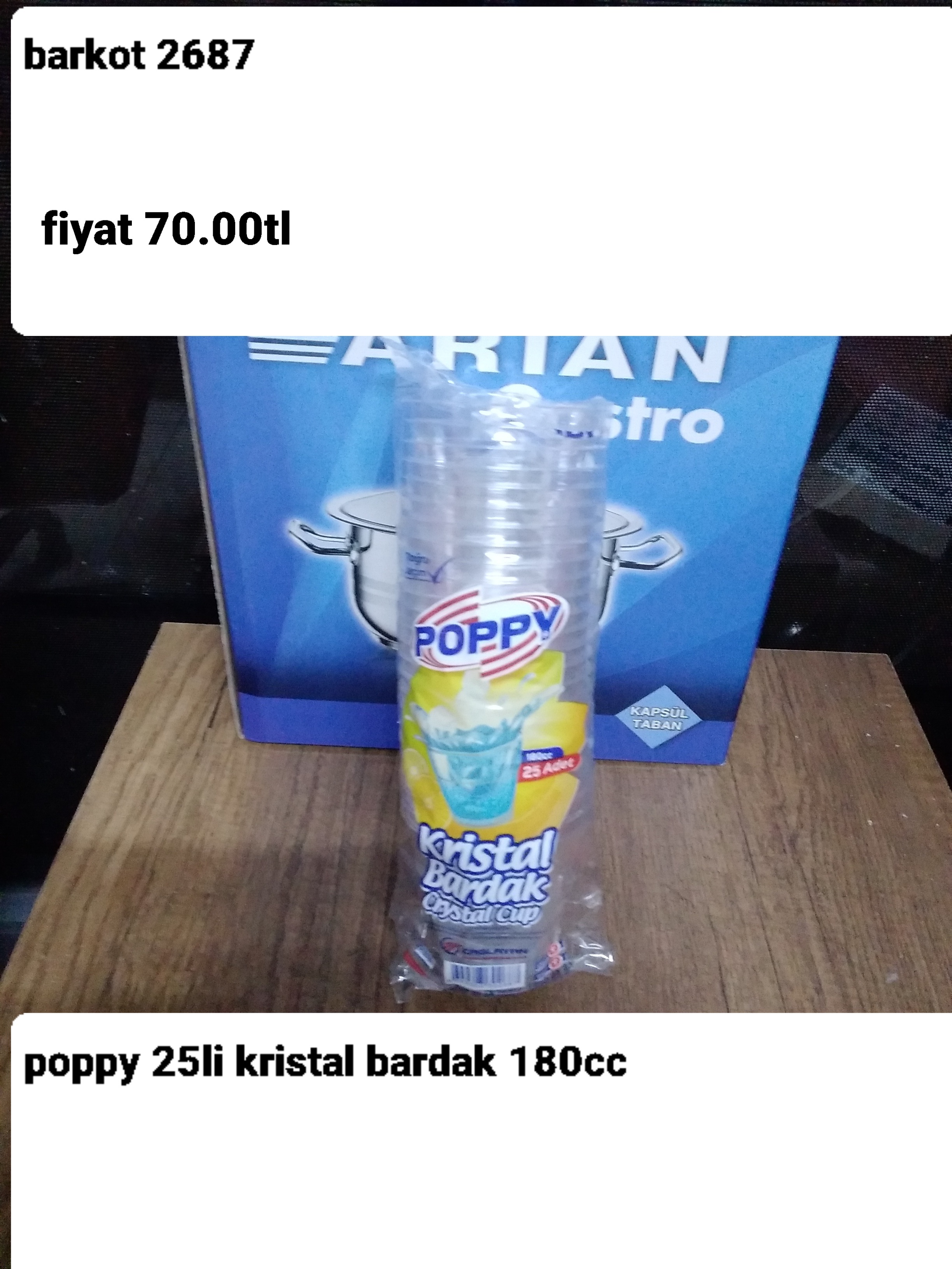 POPPY 25 Lİ KRİSTAL BARDAK  180CC  2687 