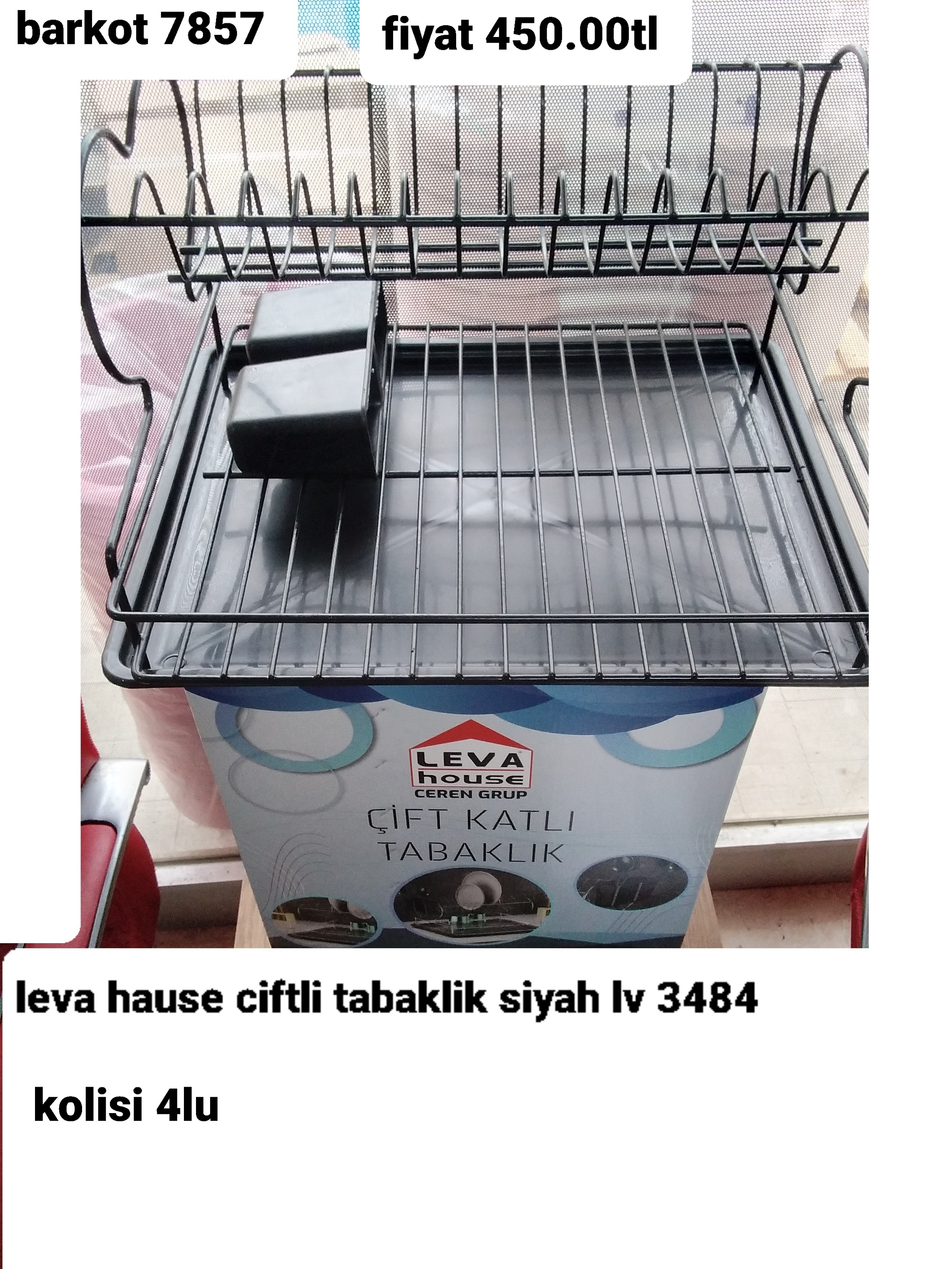 LEVA HOUSE ÇİFT KATLI TABAKLIK SİYAH  7857