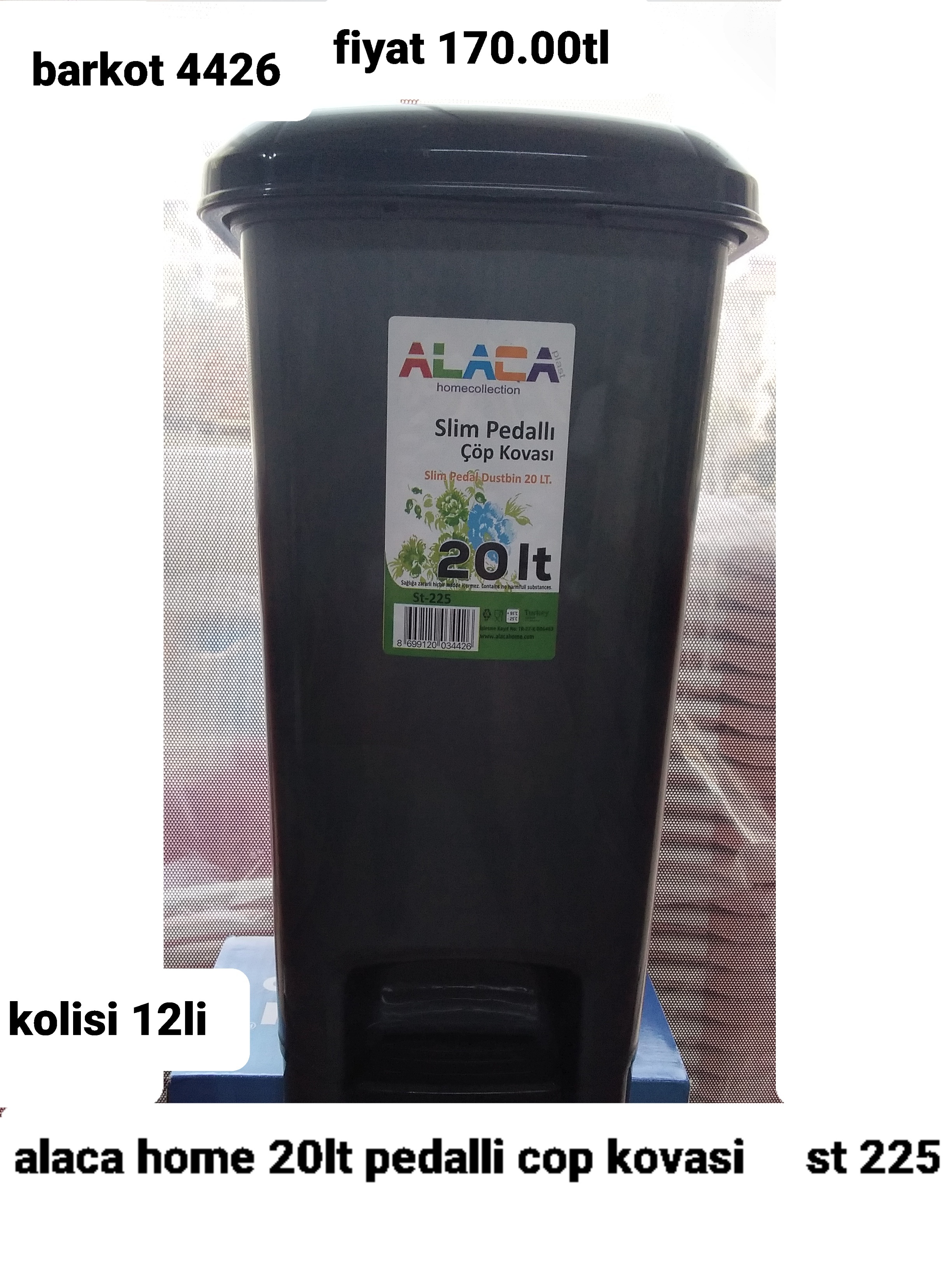 ALACA HOME 20LT PEDALLI ÇÖP KOVASI  4426 
