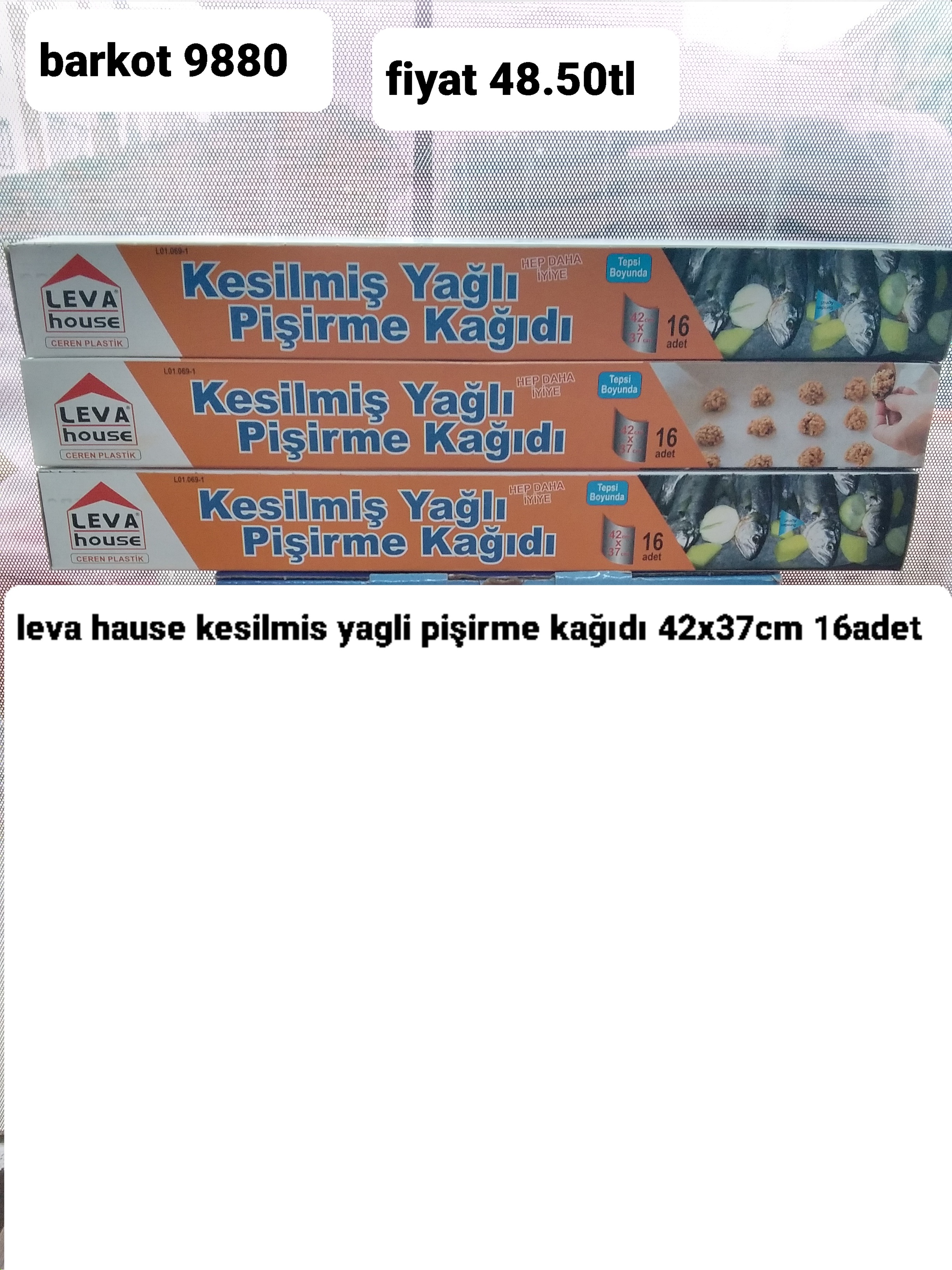 LEVA HOUSE KESİLMİŞ YAĞLI PİŞİRME KAĞIDI 42*37 16 ADET  9880