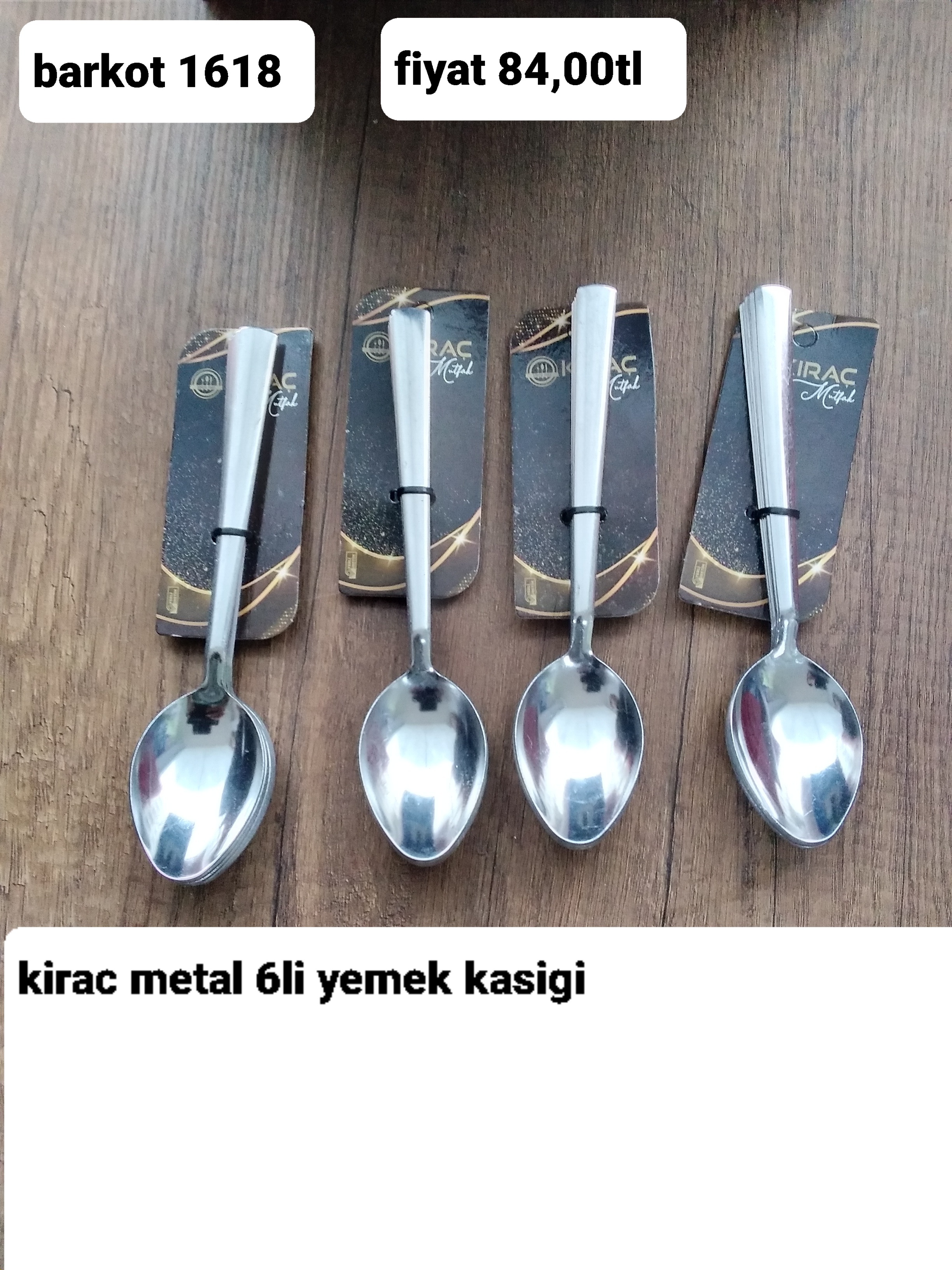 KIRAÇ 6'LI YEMEK KAŞIĞI METAL 1618