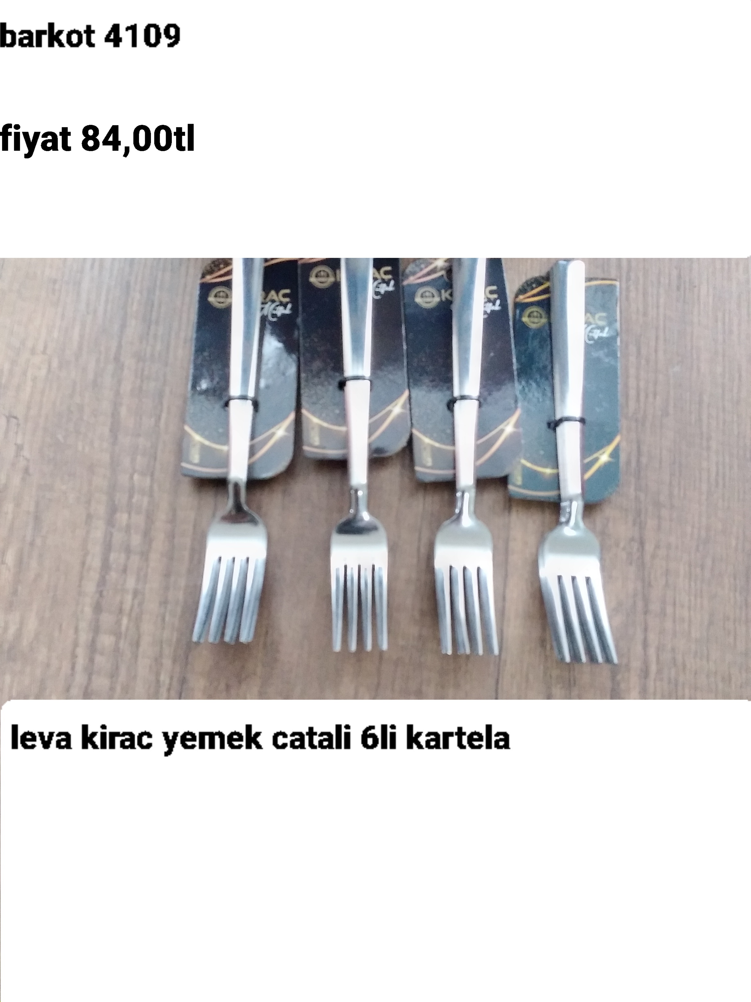 KIRAÇ 6'LI YEMEK ÇATALI 4109
