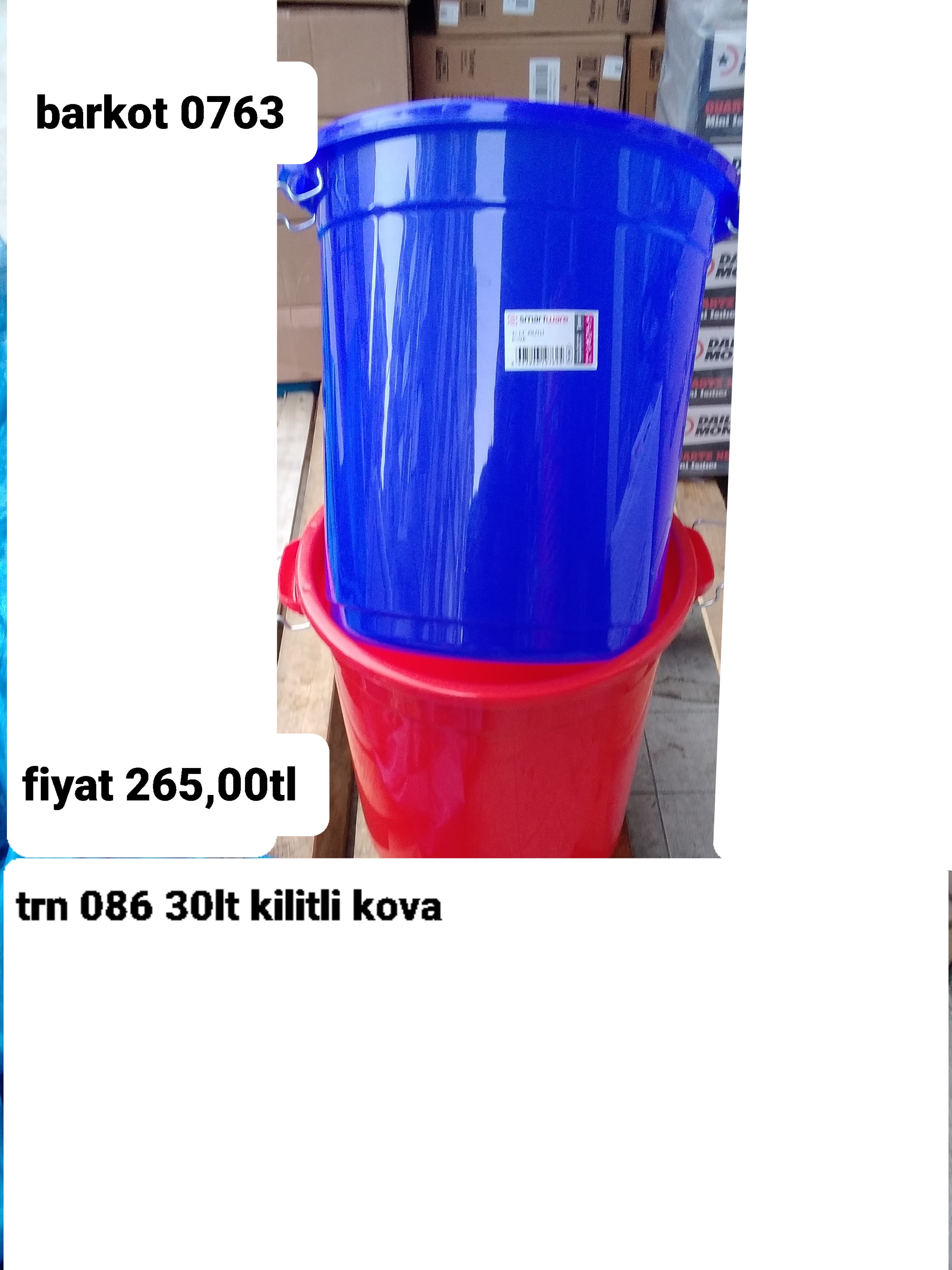 TRN 086 30LT KİLİTLİ KOVA 0763