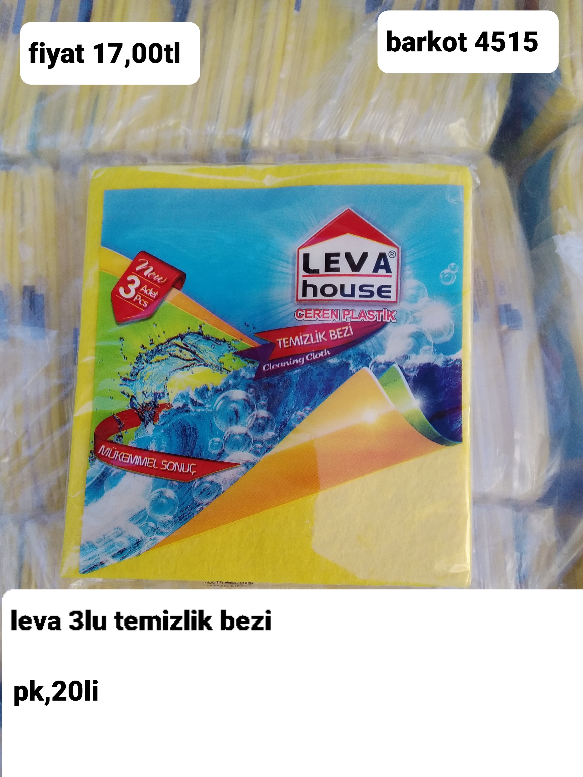 LEVA 3 LÜ TEMİZLİK BEZİ  4515 