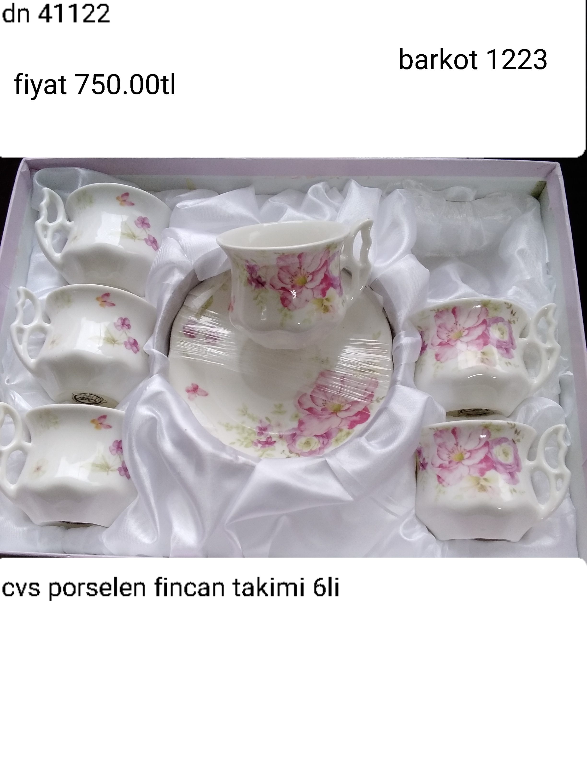 CVS PORSELEN FİNCAN TAKIMI 6 LI 1223