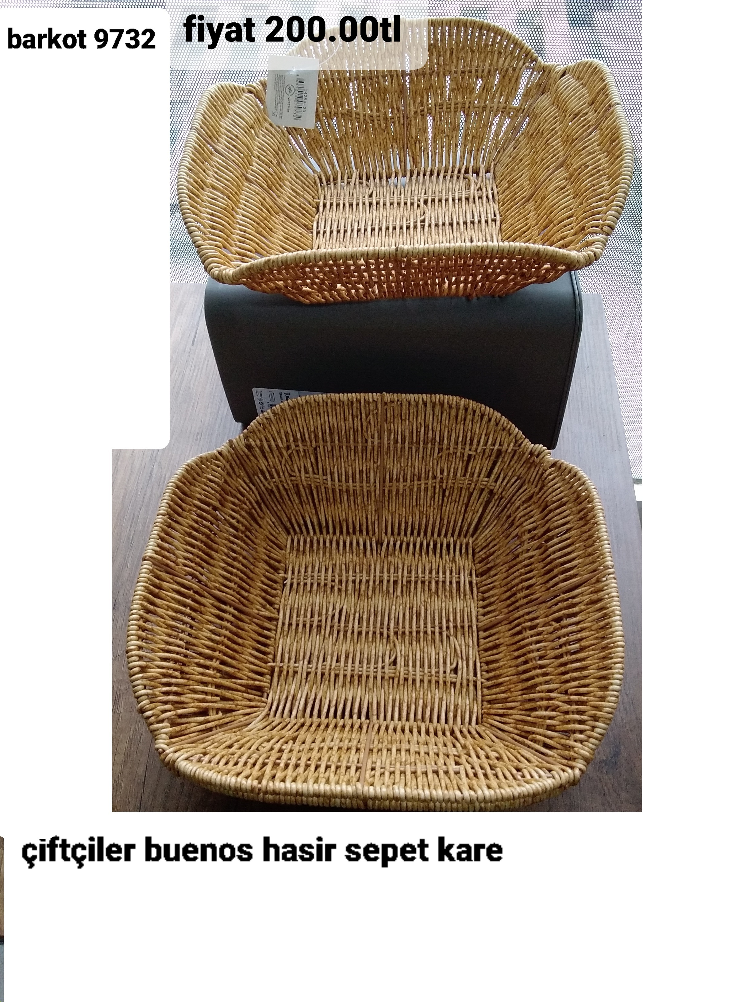 ÇİFTÇİLER BUENOS HASIR SEPET KARE 9732 