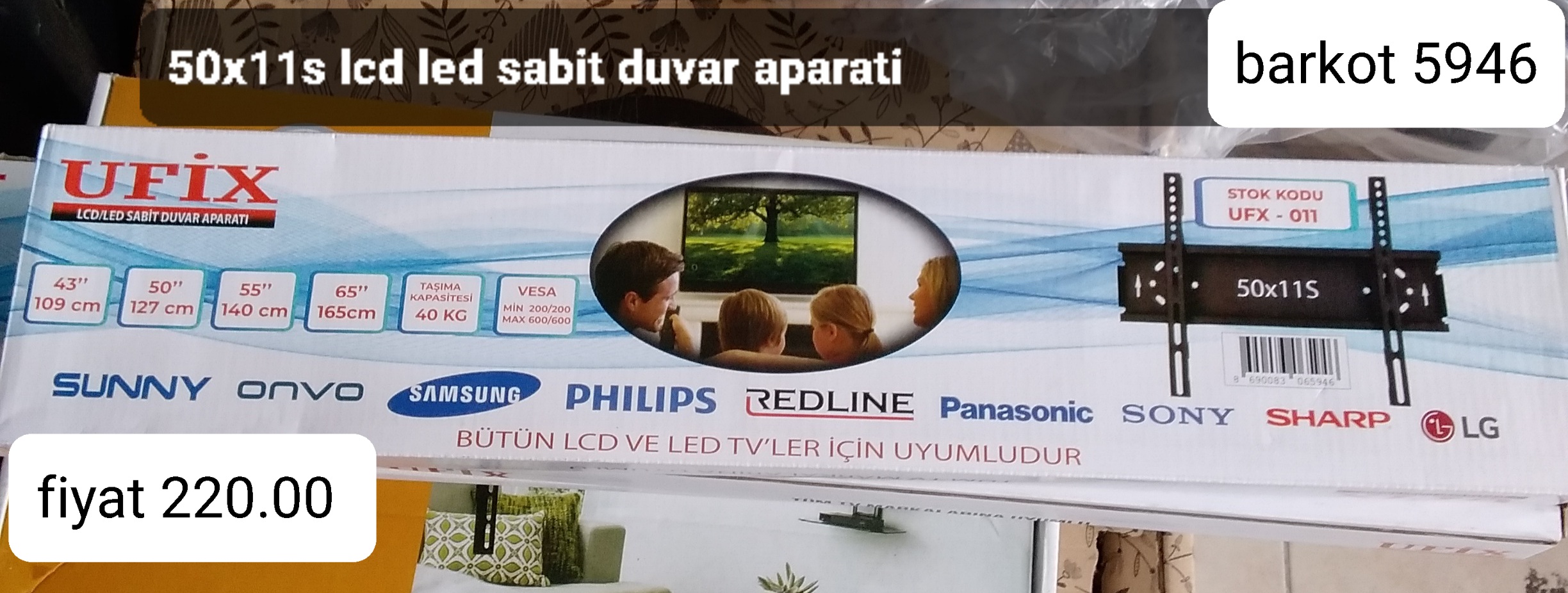 50*11 LCD LED SABİT DUVAR APARATI  5946