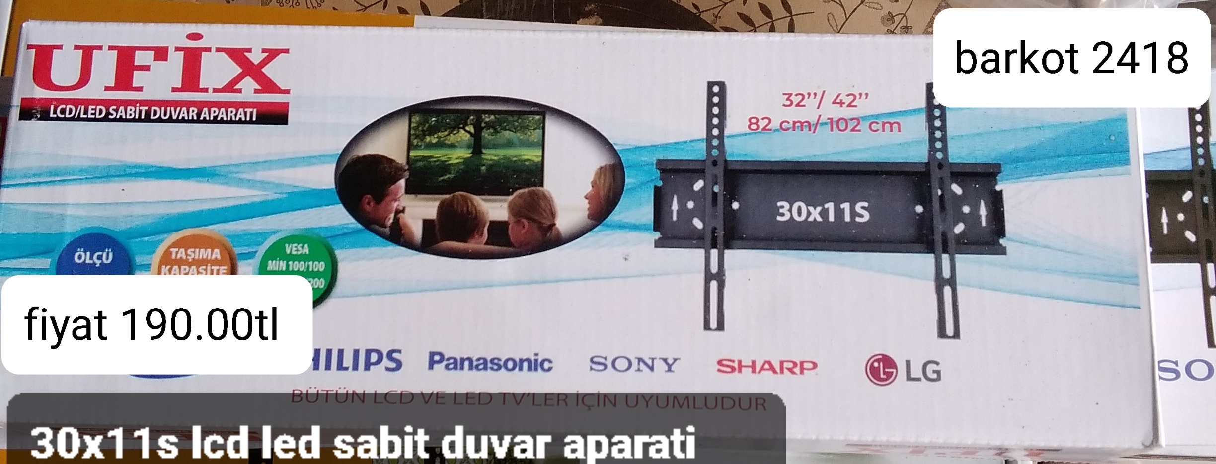 30*11 LCD LED SABİT DUVAR APARATI 2418