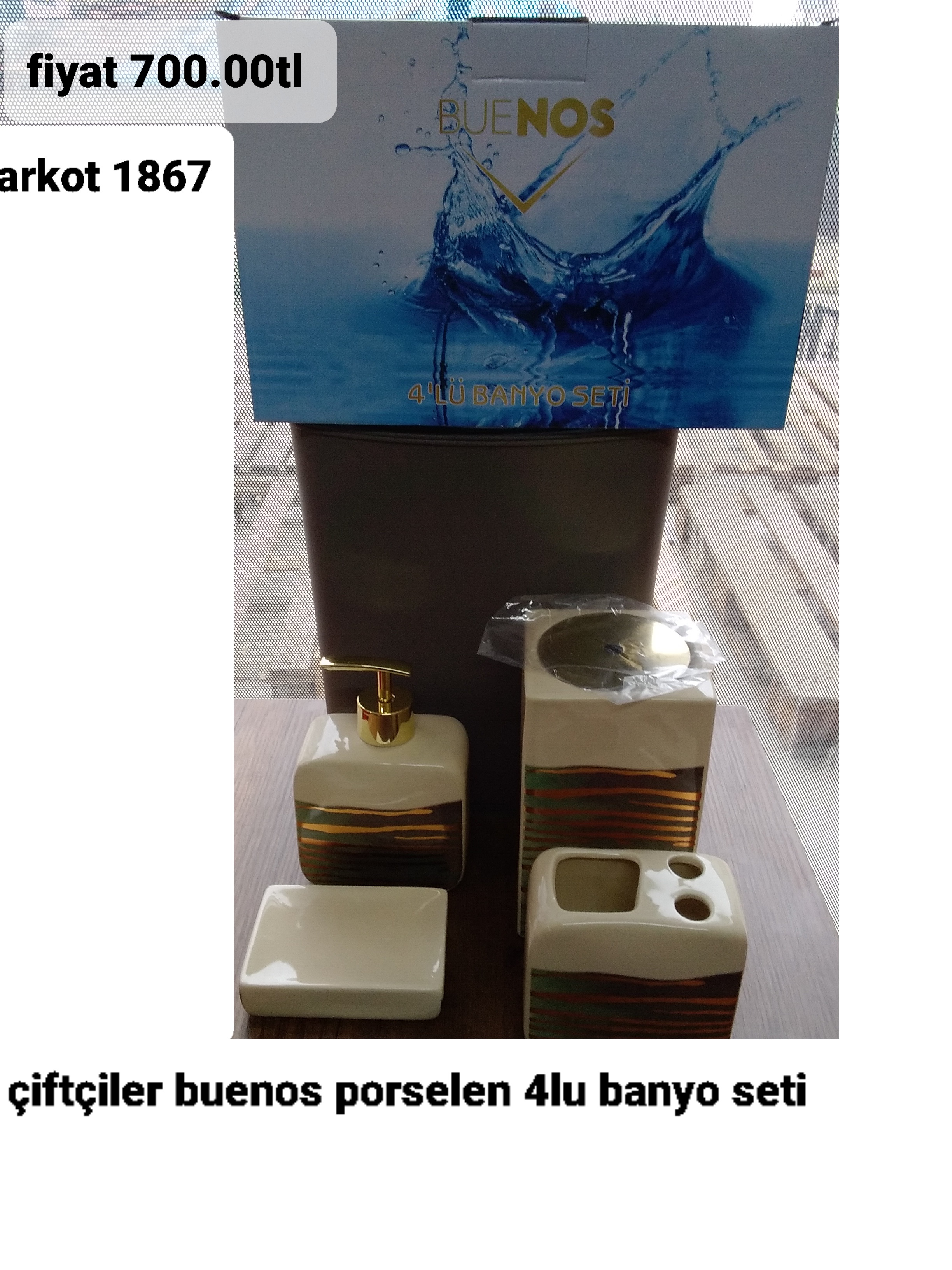 ÇİFTÇİLER BUENOS PORSELEN 4 LÜ BANYO SETİ  1867
