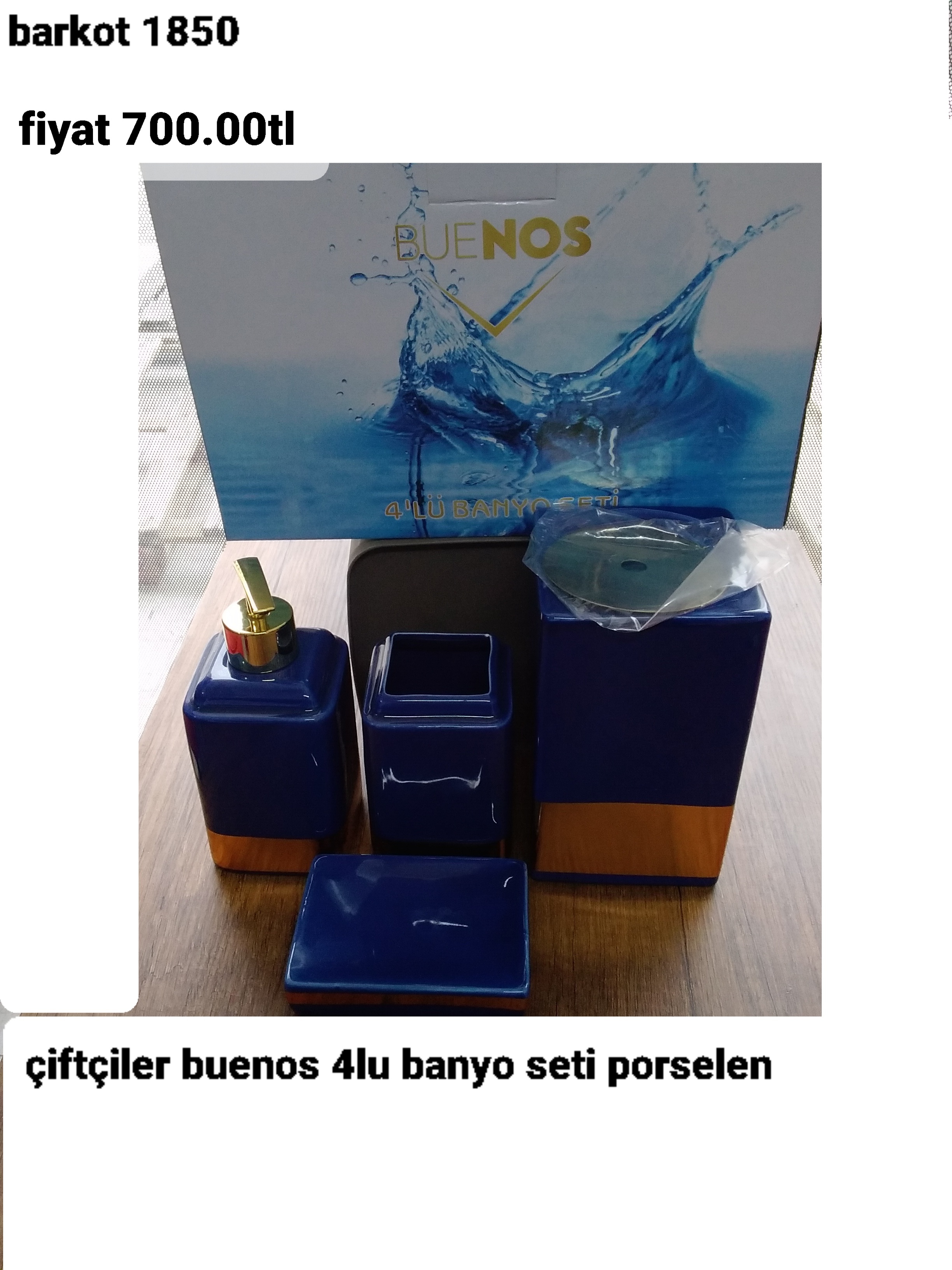 ÇİFTÇİLER BUENOS 4LÜ BANYO SETİ PORSELEN 1850 