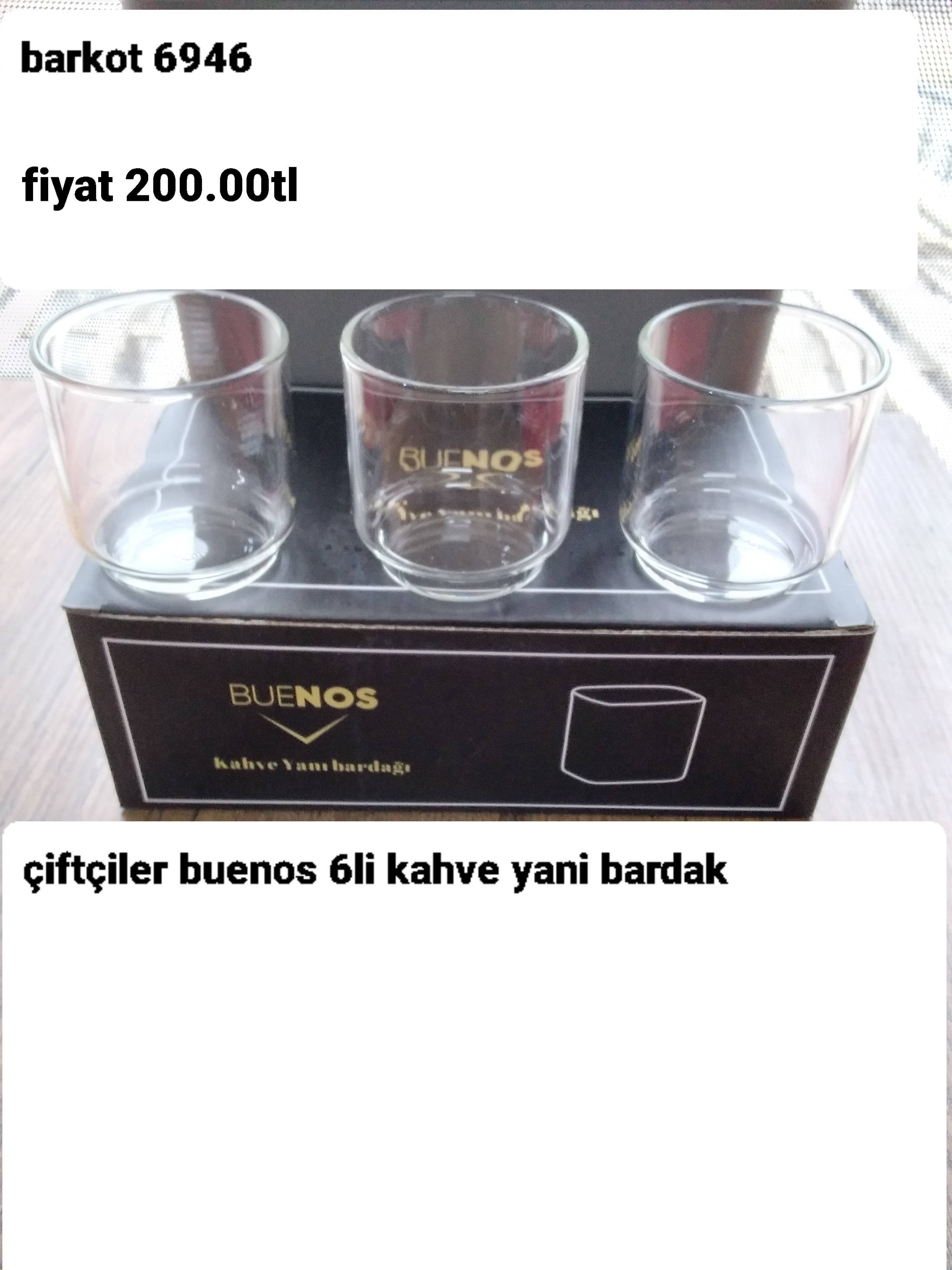 ÇİFTÇİLER BUENOS  6'lı KAHVE YANI BARDAK 6946