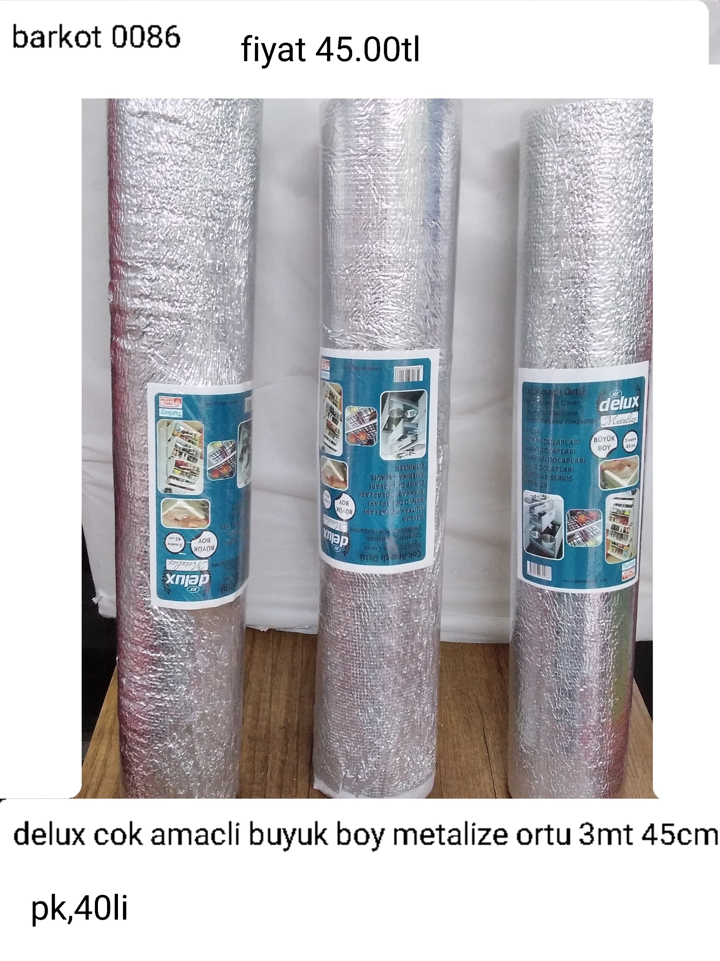 DELUX ÇOK AMAÇLI BÜYÜK BOY METALİZE ÖRTÜ 3M 45CM  0086