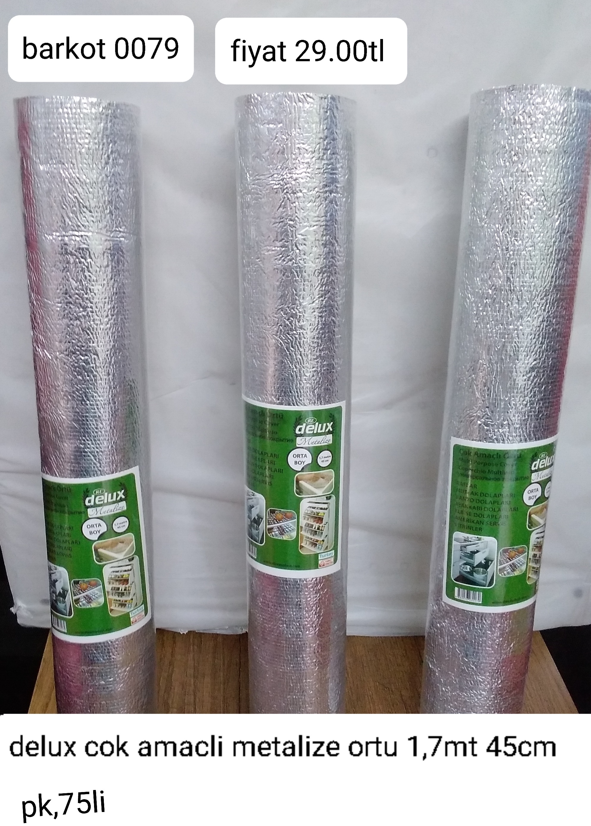 DELUX ÇOK AMAÇLI METALİZE ÖRTÜ 1.7M 45CM 0079