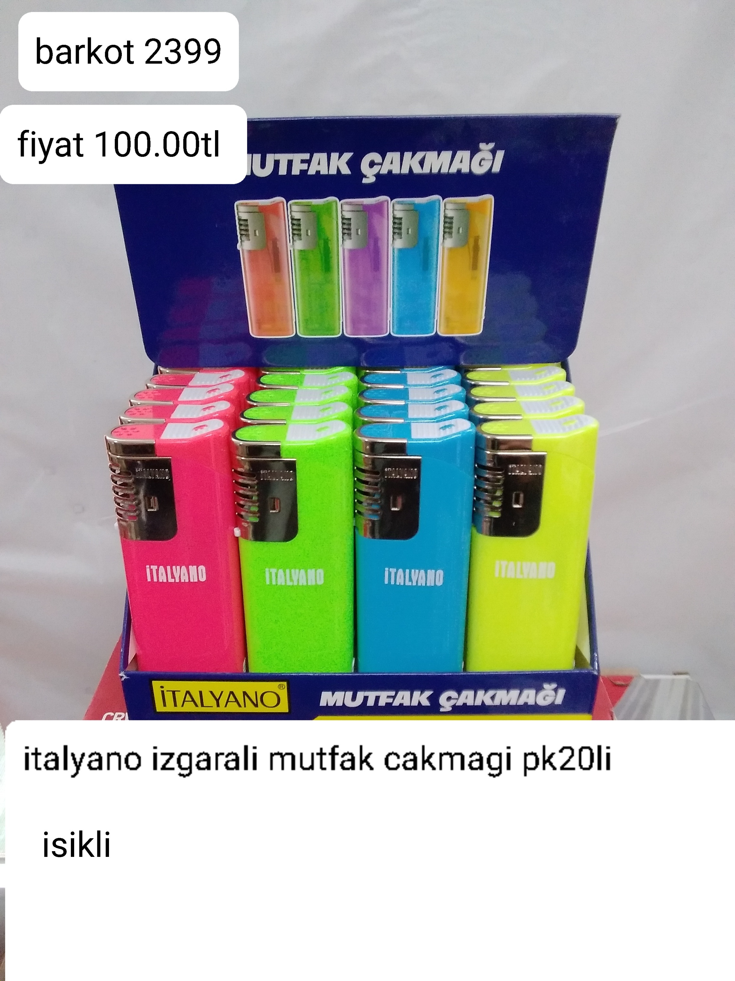 İTALYANO IZGARALI MUTFAK ÇAKMAĞI IŞIKLI PK 20 Lİ 2399