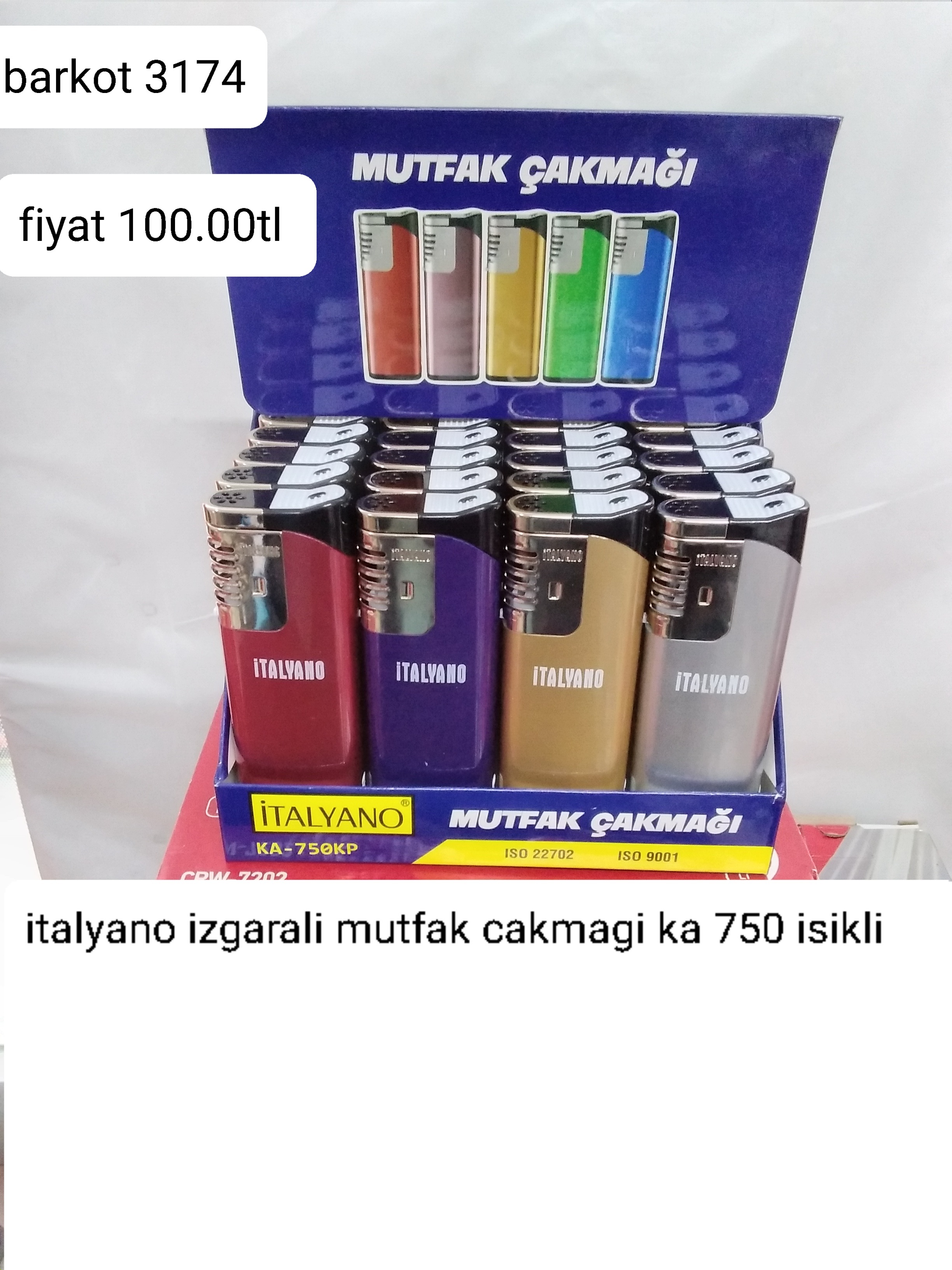 İTALYANO IZGARALI MUTFAK ÇAKMAĞI IŞIKLI 3174
