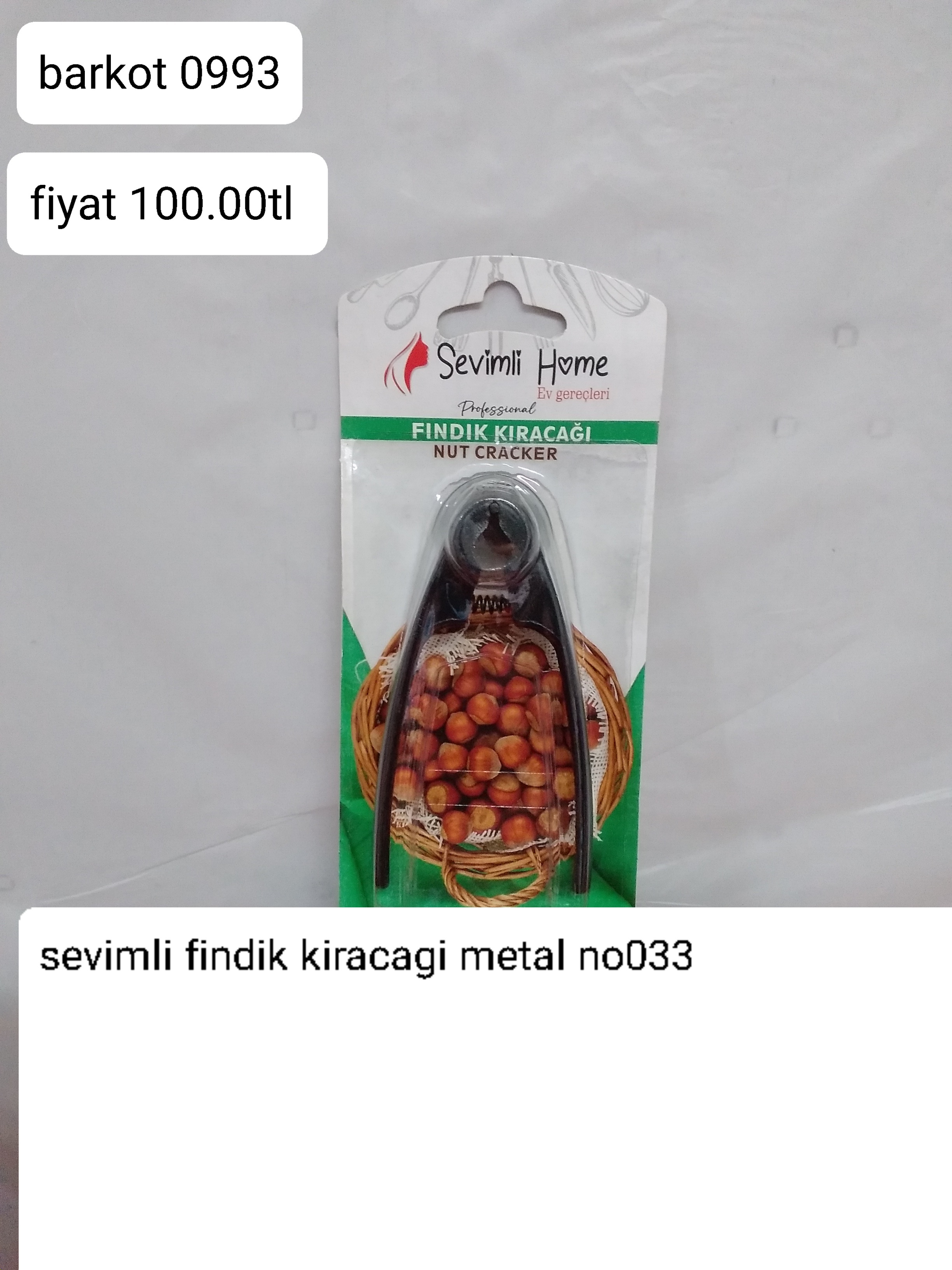SEVİMLİ FINDIK KIRACAĞI METAL NO033 0993