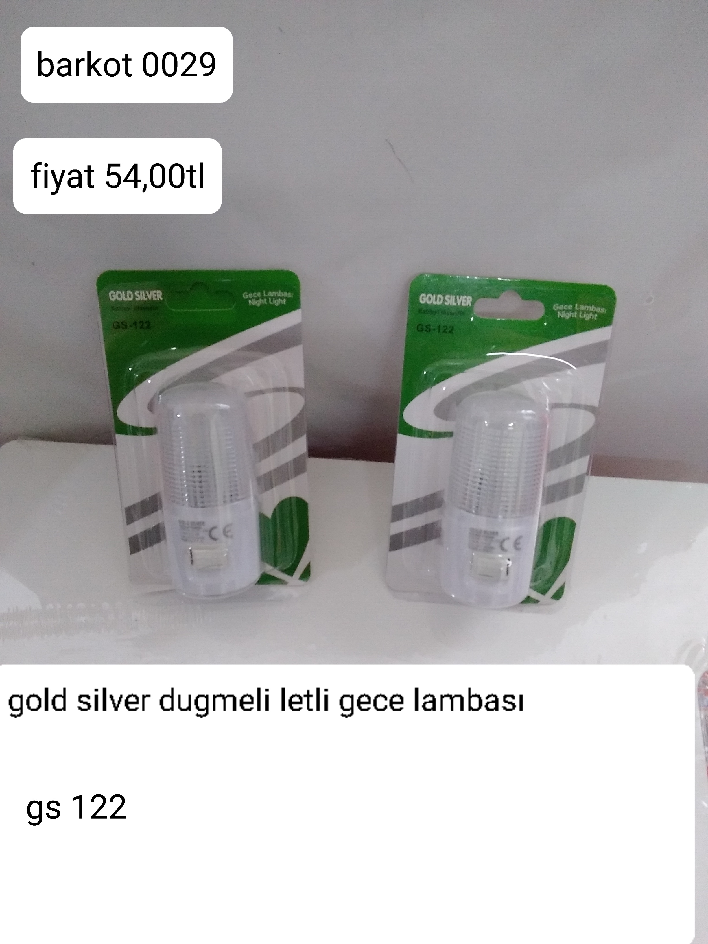 GOLD SİLVER DÜĞMELİ LETLİ GECE LAMBASI GS 122 0029