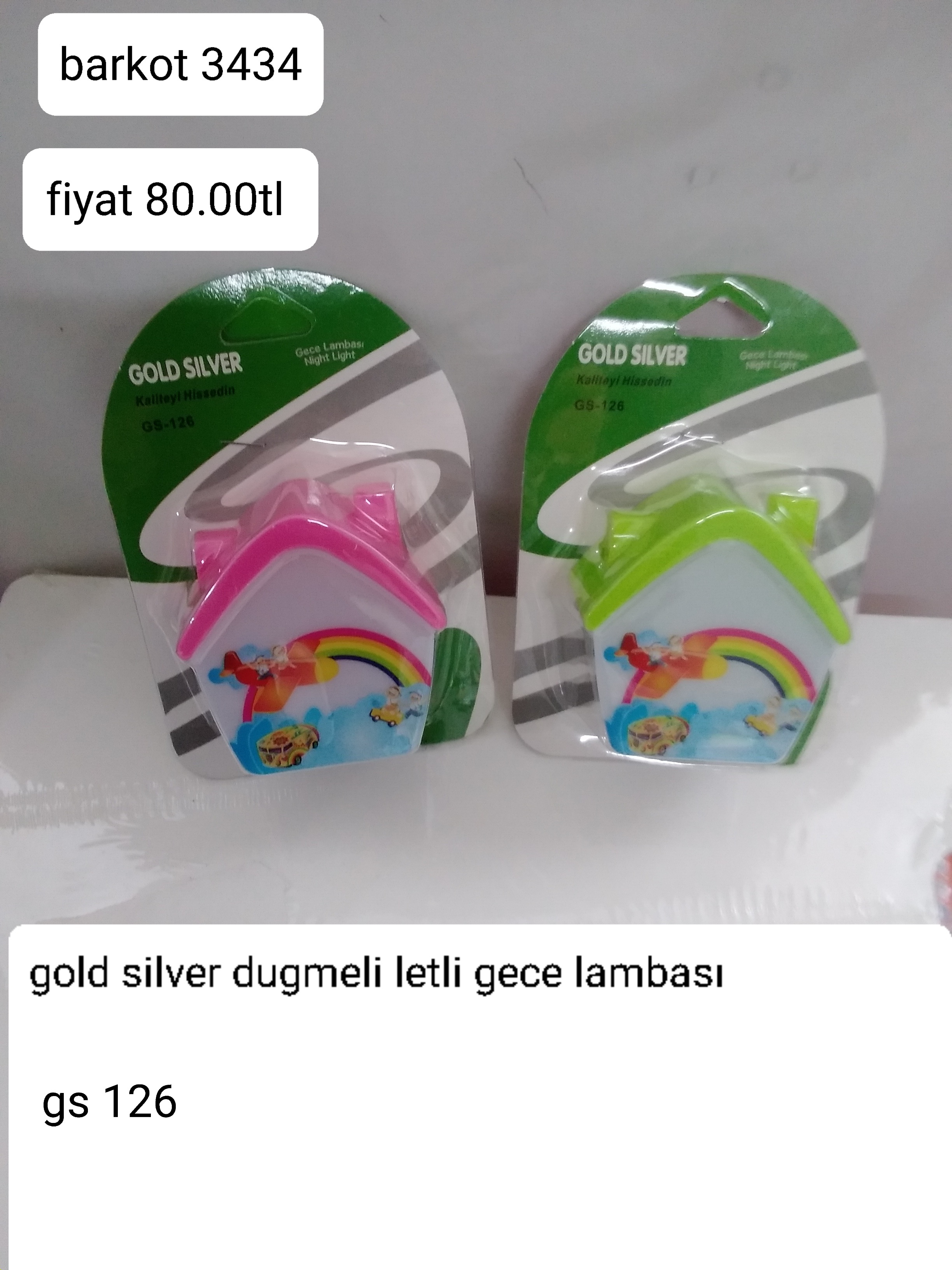 GOLD SİLVER DÜĞMELİ LETLİ GECE LAMBASI GS 126 3434