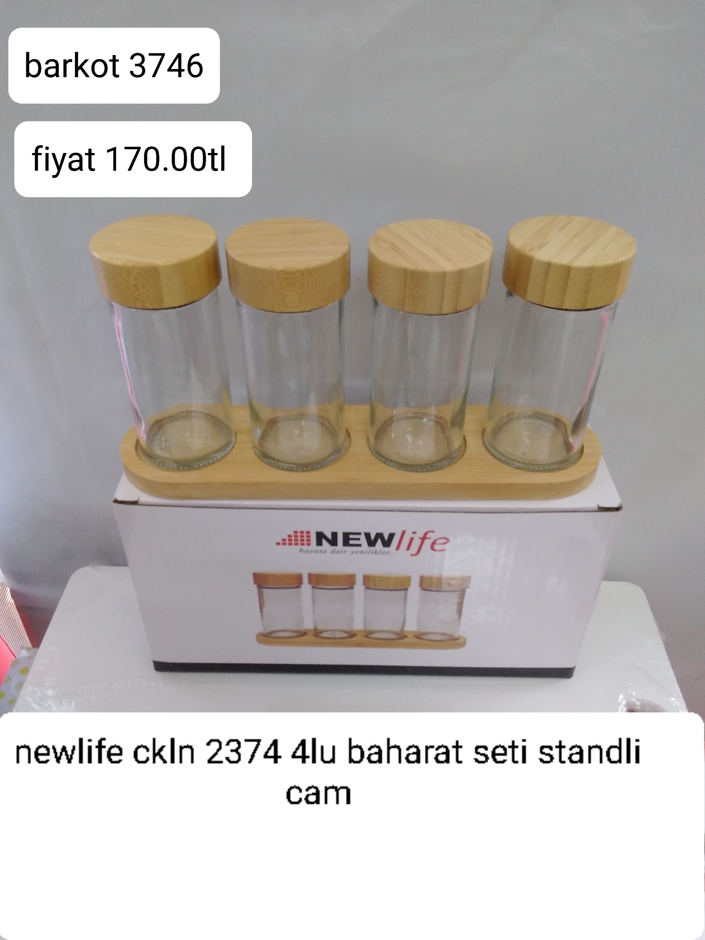 NEWLİFE 4LÜ BAHARAT SETİ STANDLI  CAM  3746
