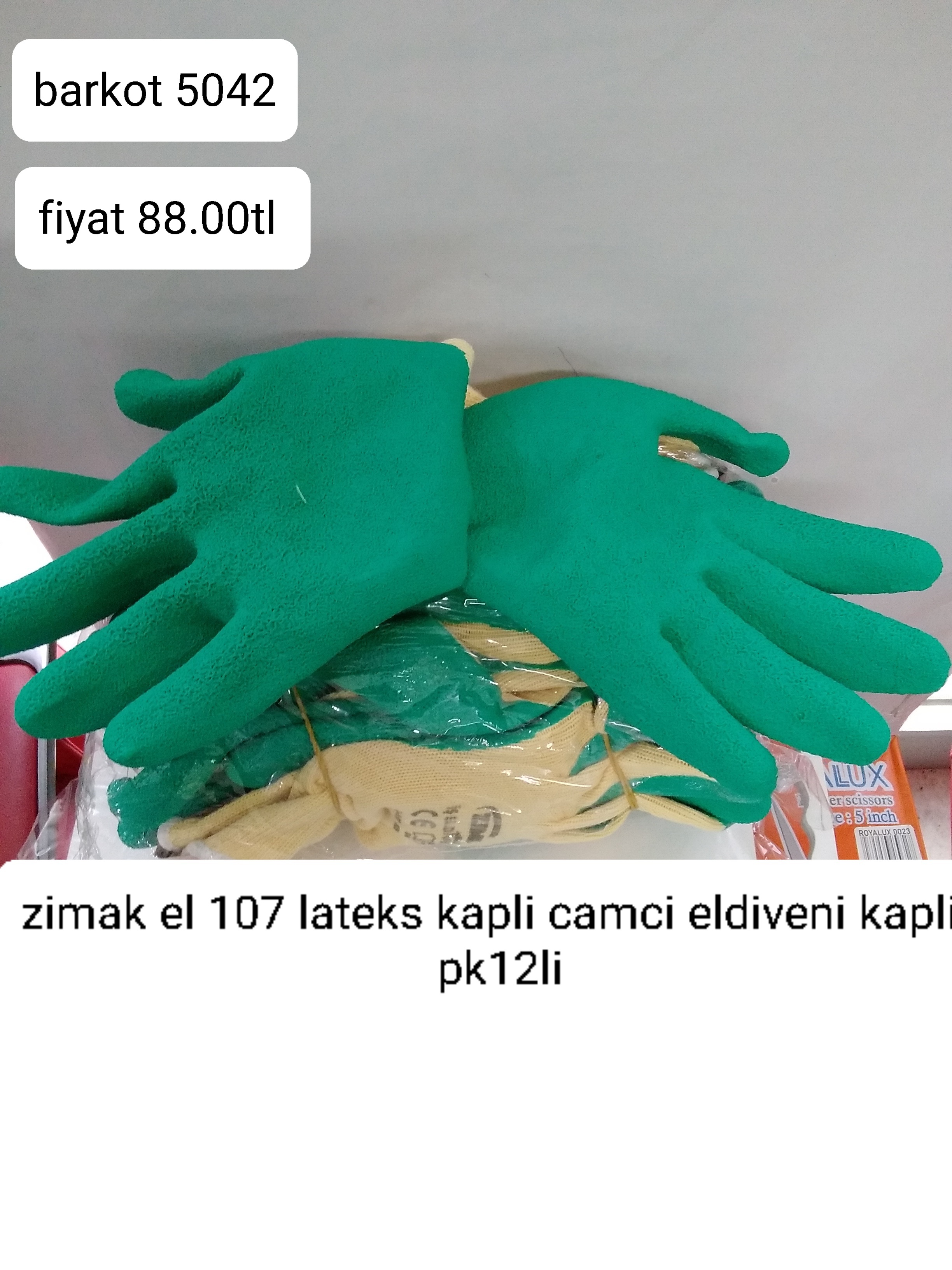 ZİMAK EL 107 LATEKS KAPLI CAMCI ELDİVENİ 5042