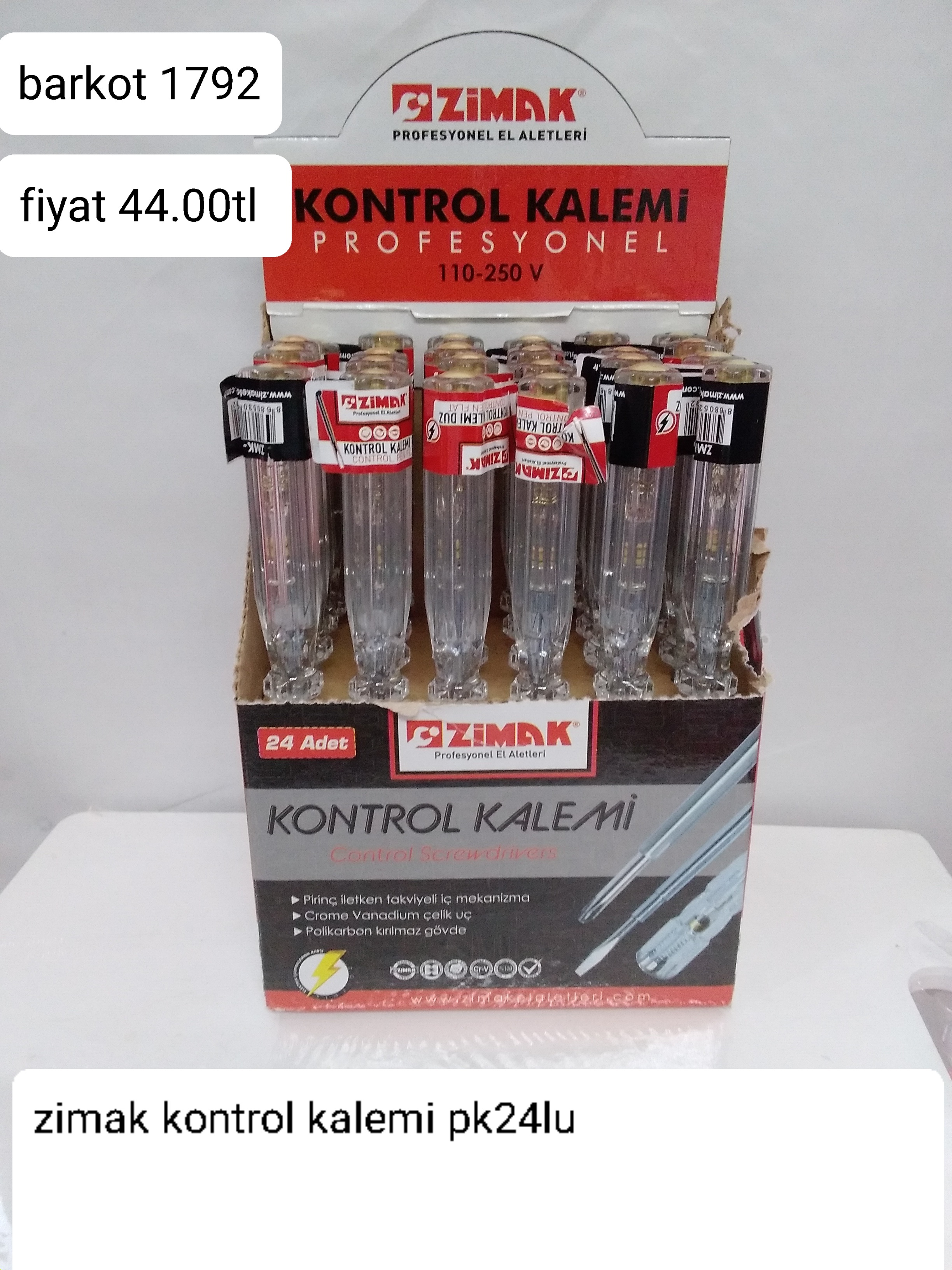 ZİMAK KONTROL KALEMİ PK 24 LÜ 1792