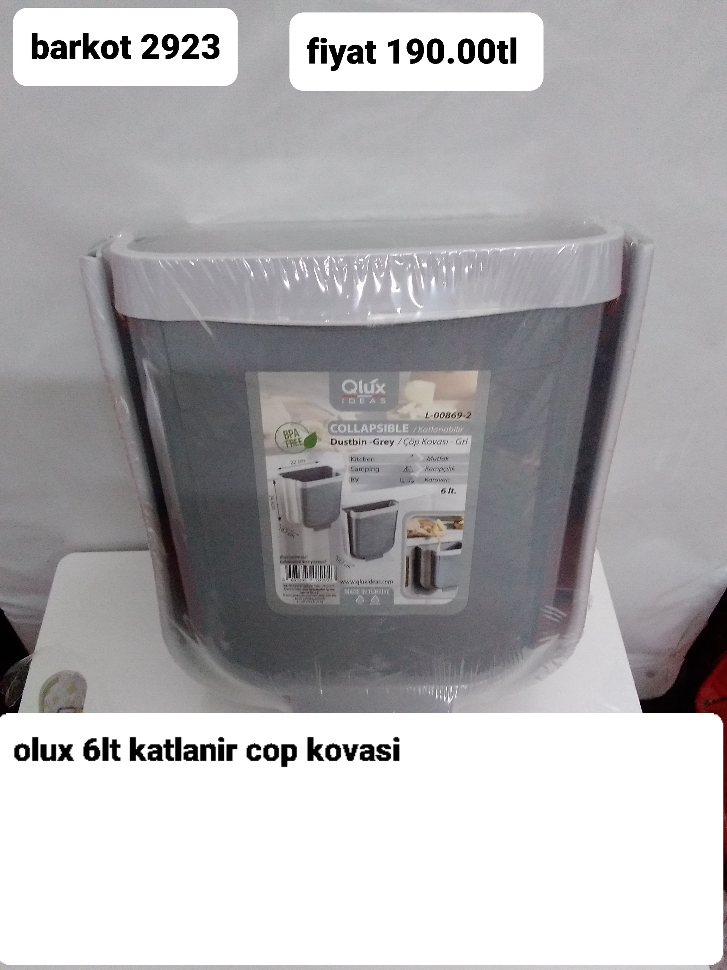 OLUX 6LT KATLANIR ÇÖP KOVASI  2923