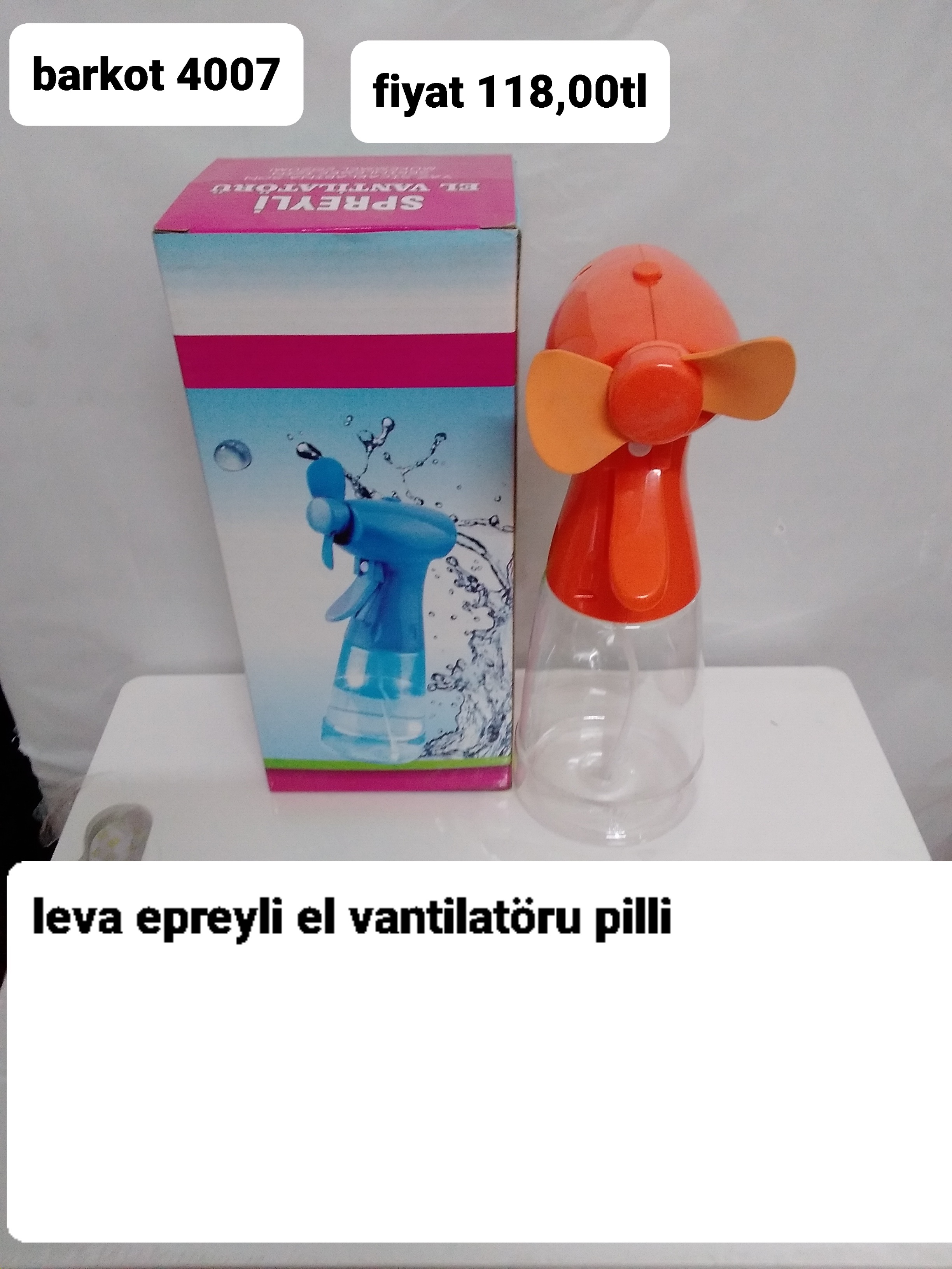 LEVA SPREYLİ EL VANTİLATÖRÜ PİLLİ  4007