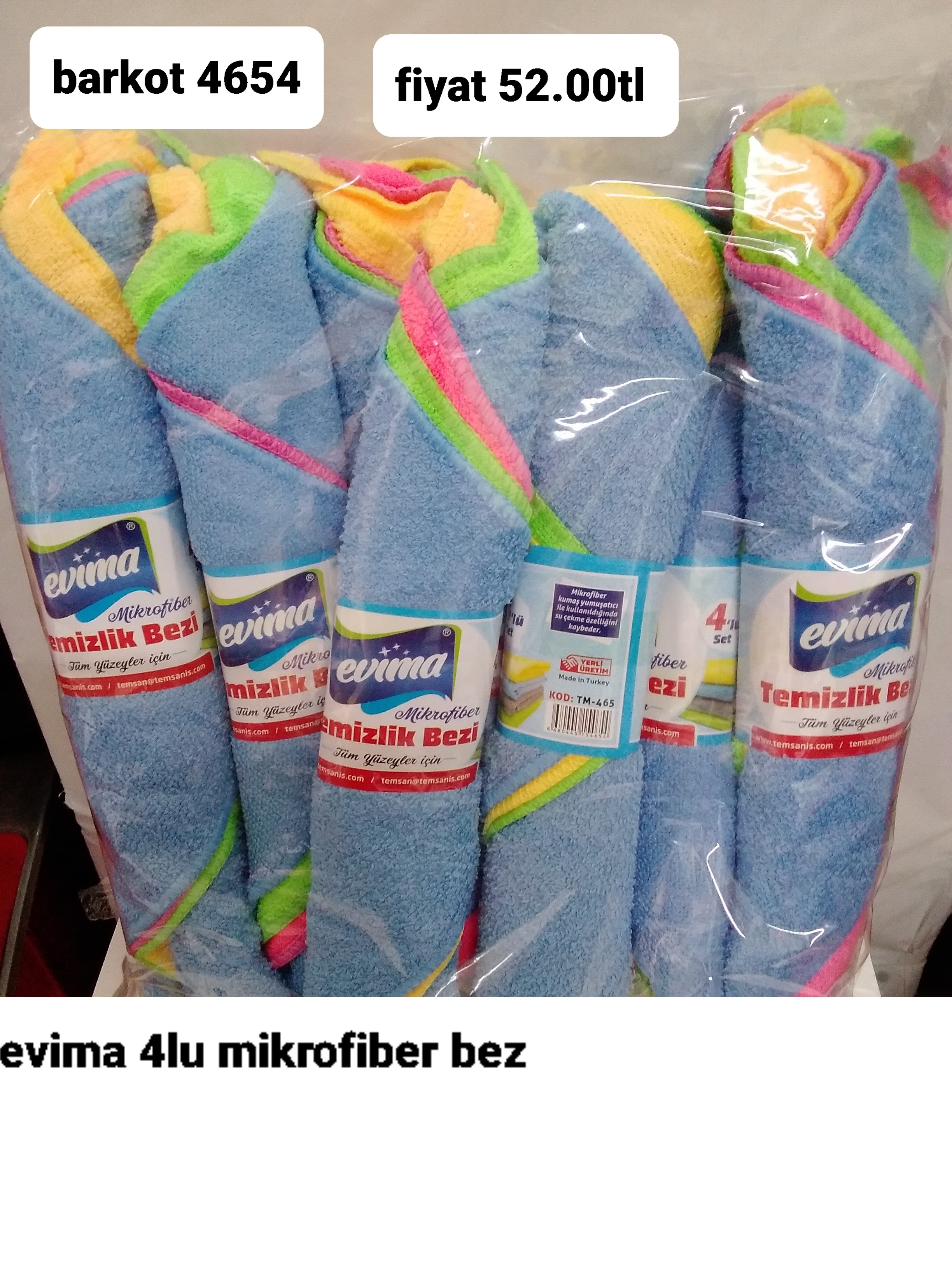 EVİMA 4 LÜ MİKROFİBER BEZ 4654