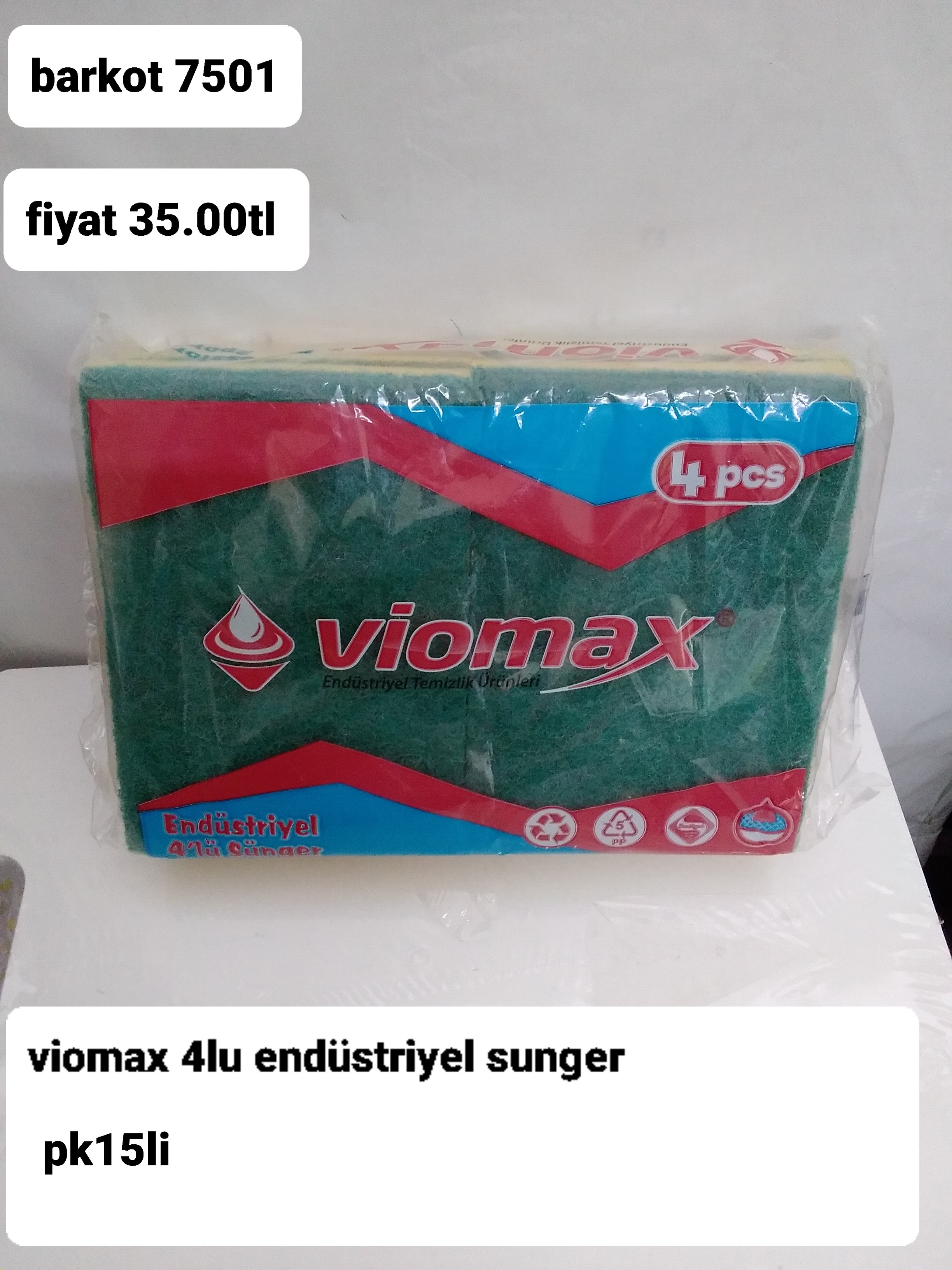 VİOMAX 4 LÜ ENDÜSTRİYEL SÜNGER 7501