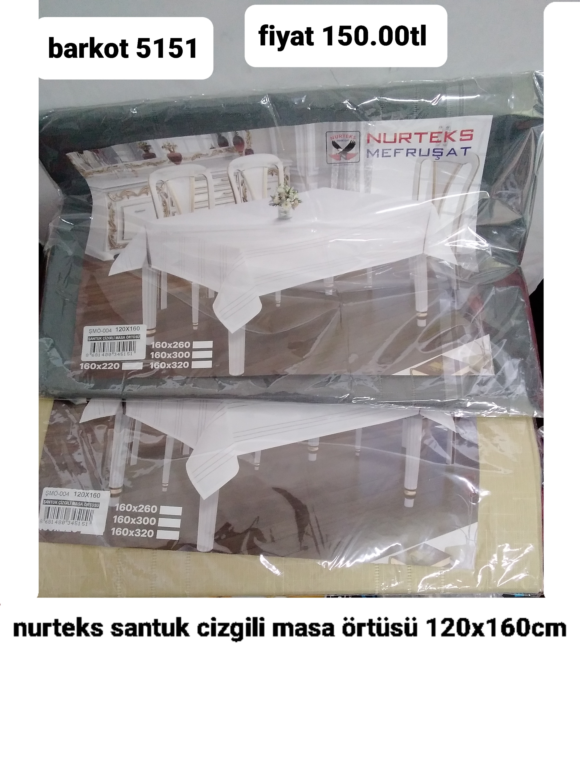 NURTEKS SANTUK ÇİZGİLİ MASA ÖRTÜSÜ 120*160CM 5151