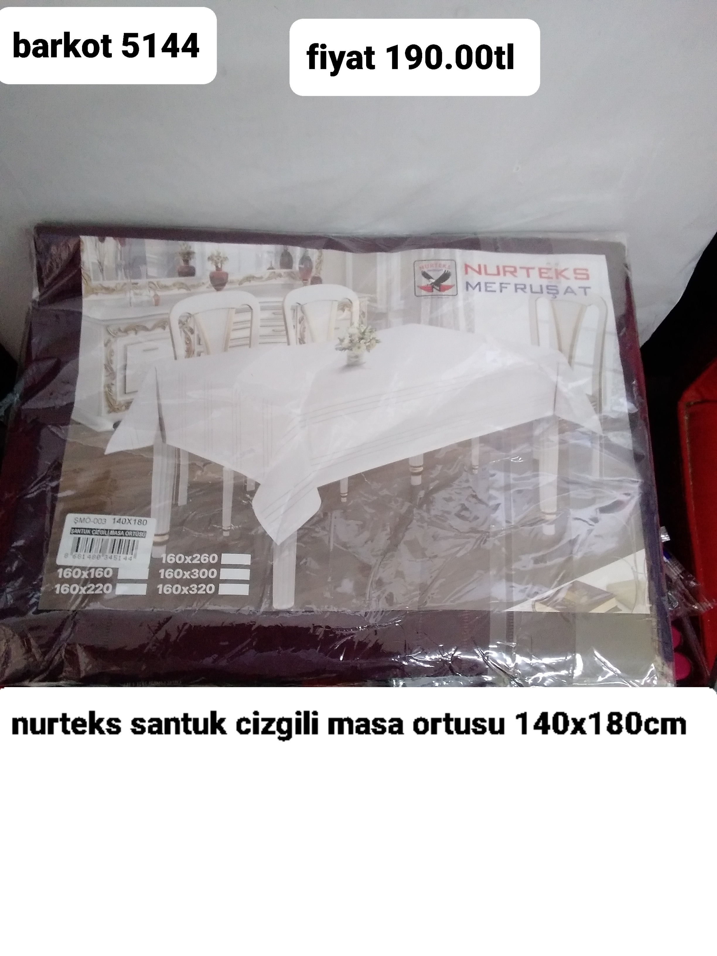 NURTEKS SANTUK ÇİZGİLİ MASA ÖRTÜSÜ 140*180CM  5144