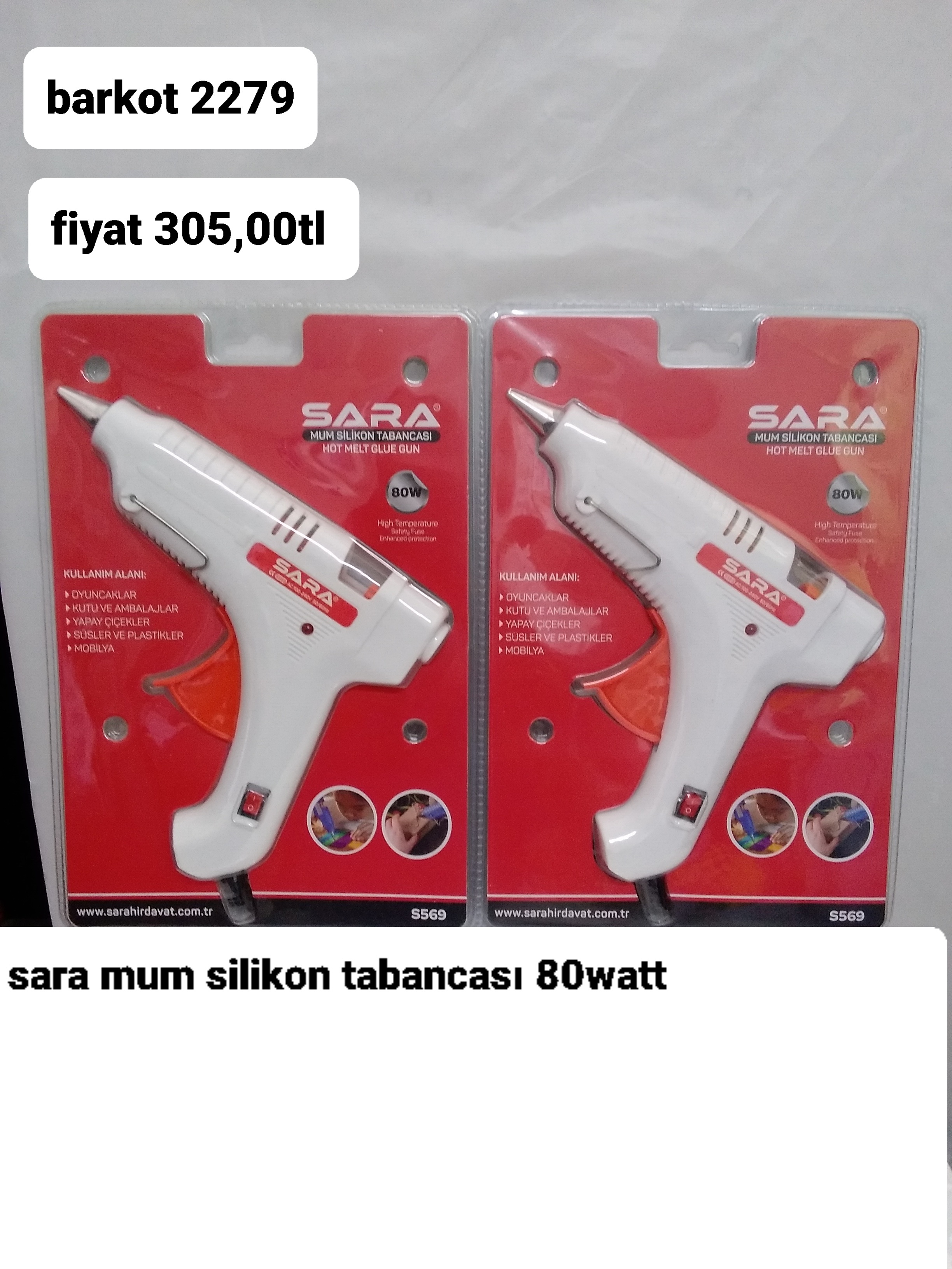 SARA MUM SİLİKON TABANCASI 80 WATT 2279
