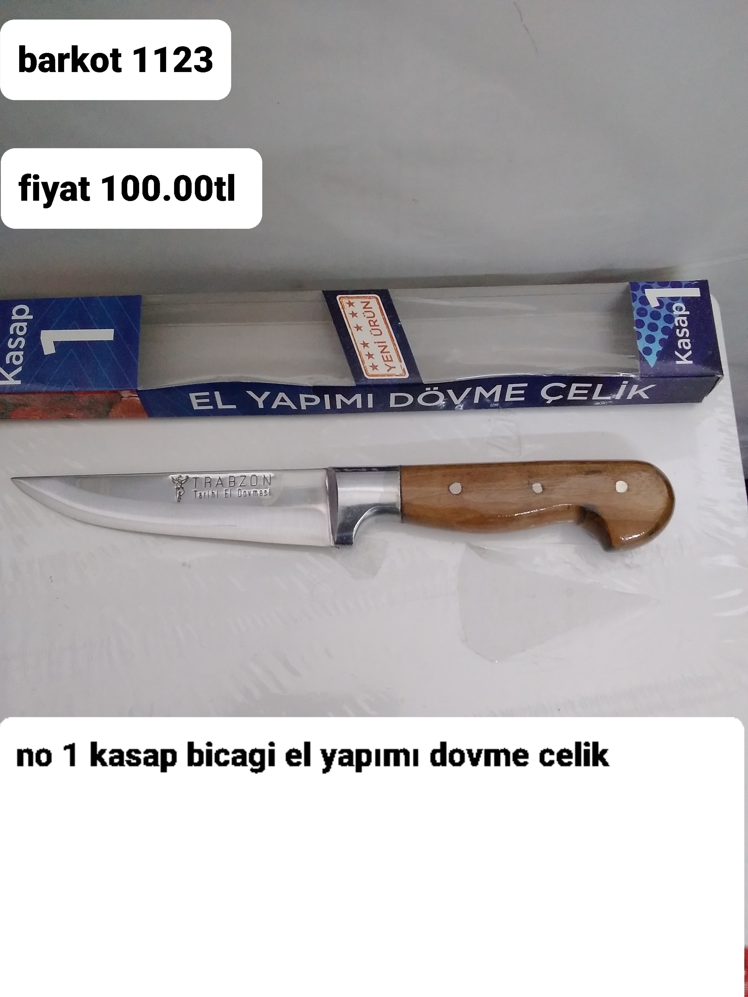 NO 1 KASAP BIÇAĞI EL YAPIMI DÖVME ÇELİK 1123