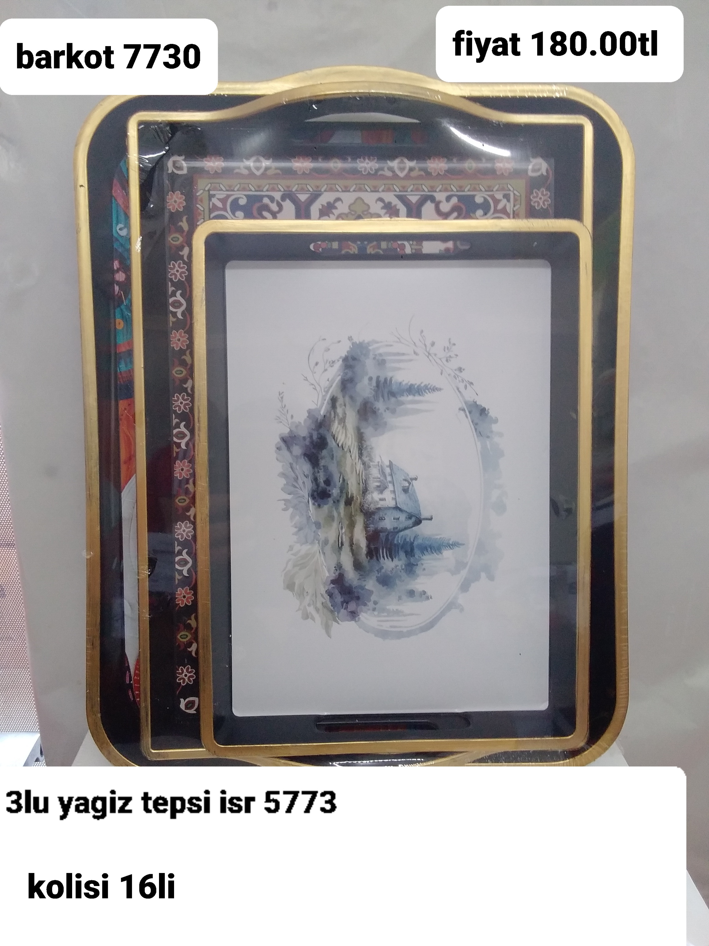 3 LÜ YAĞIZ TEPSİ İSR 5773 7730