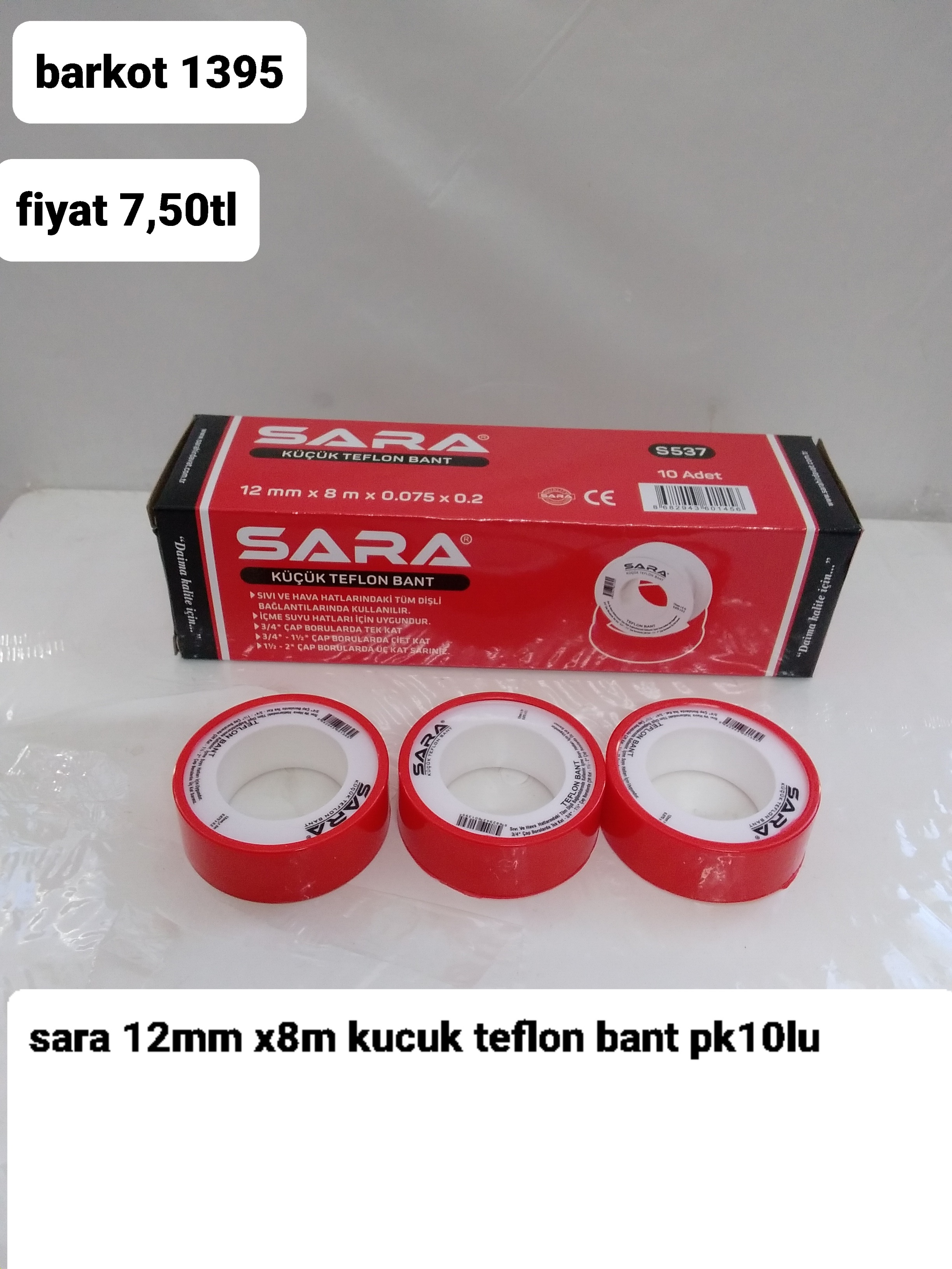 SARA 12MM *8M KÜÇÜK TEFLON BANT 1395