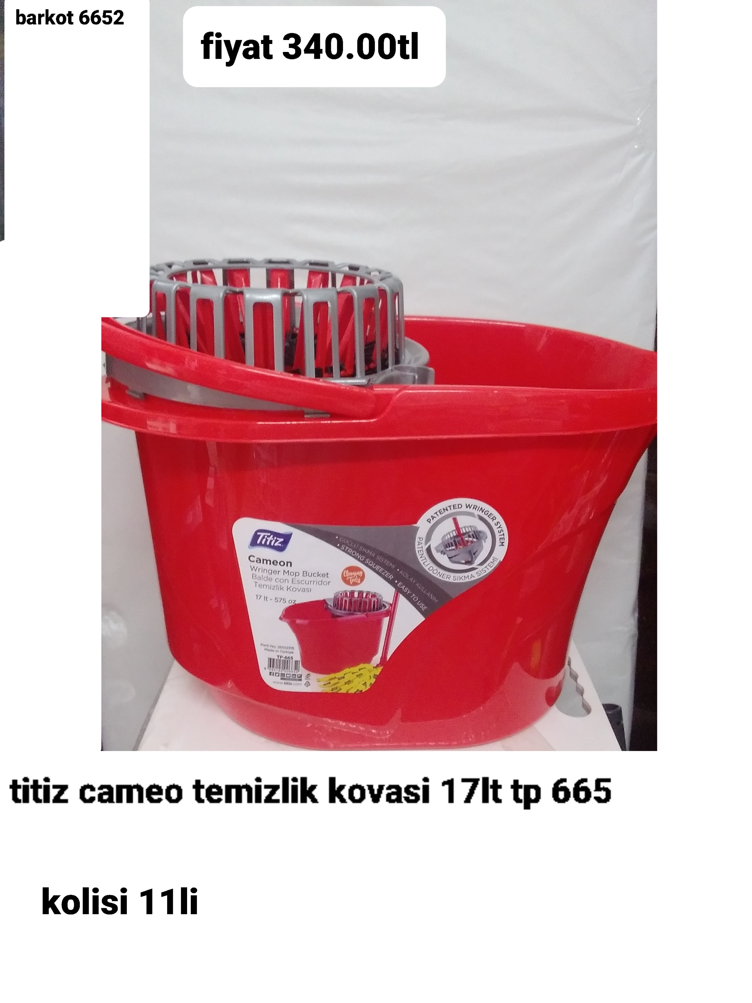 TİTİZ CAMEO TEMİZLİK KOVASI 17LT 6652