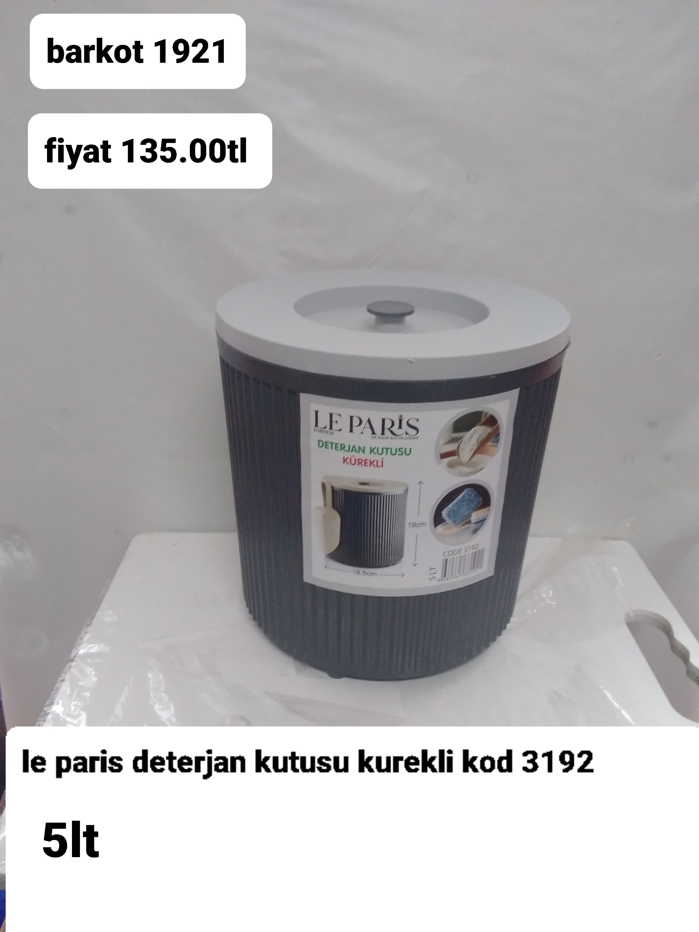 LE PARİS DETERJAN KUTUSU KÜREKLİ 5LT 1921