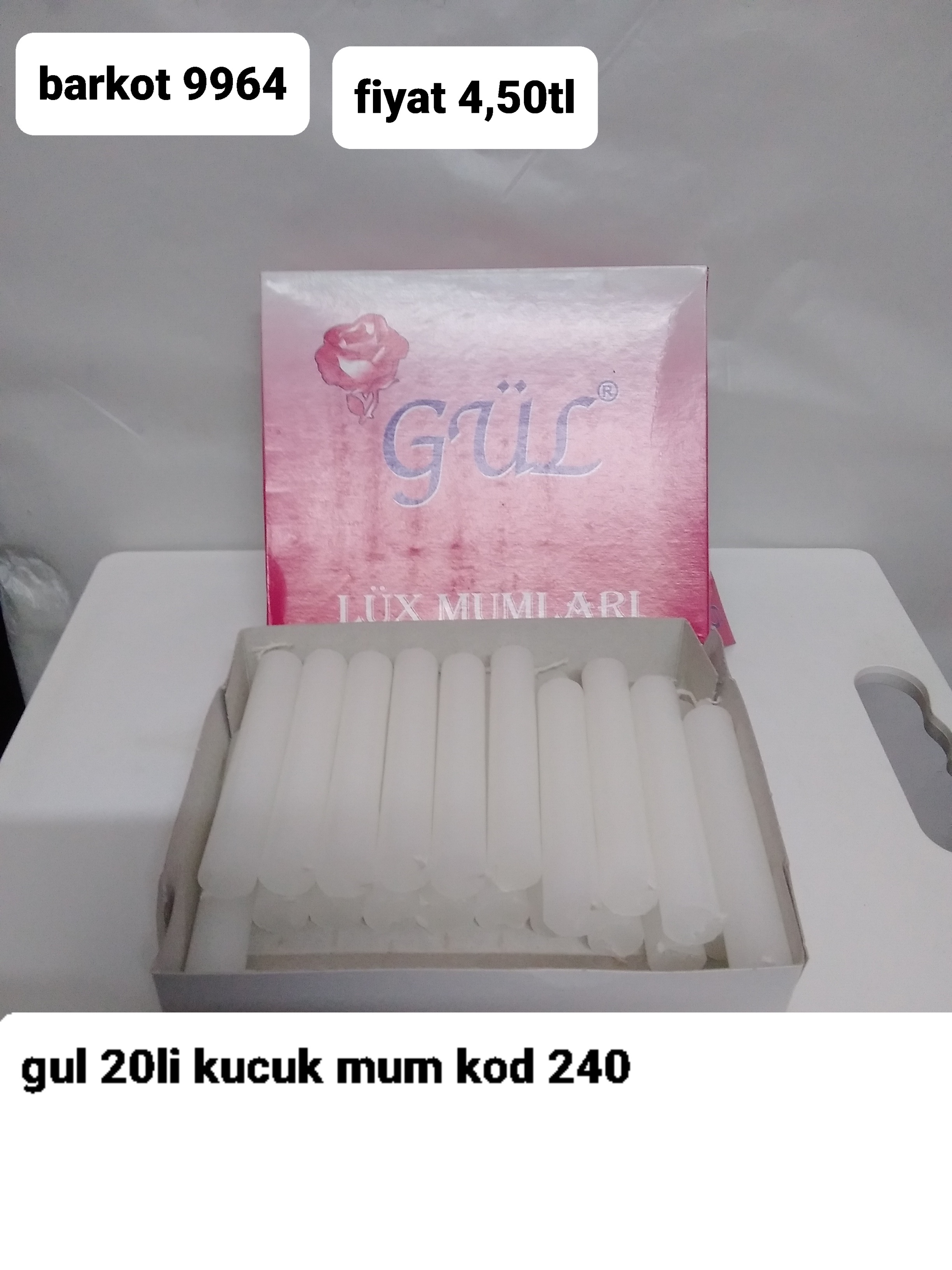 GÜL 20 Lİ KÜÇÜK MUM 9964