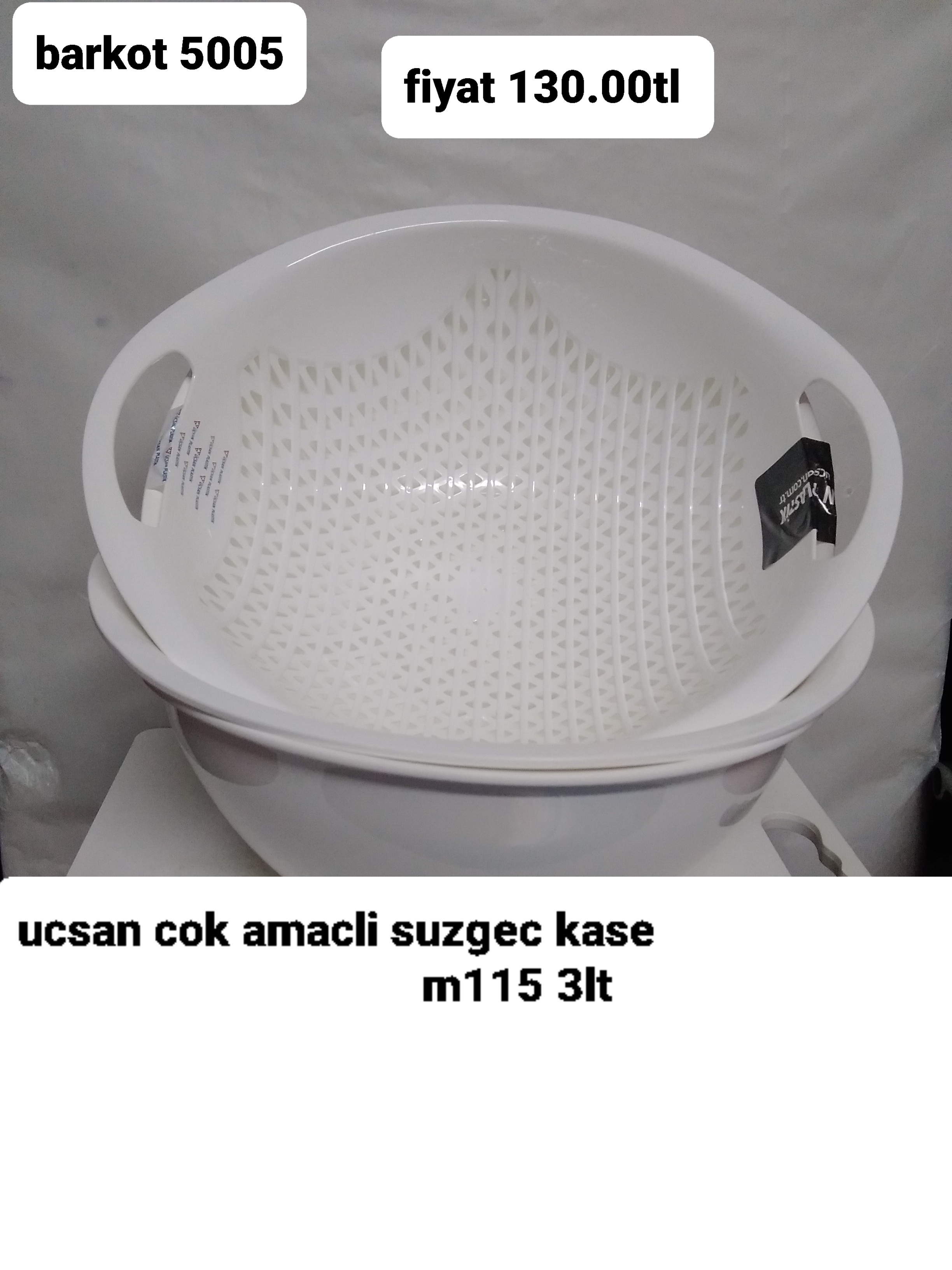 ÜÇSAN ÇOK AMAÇLI SÜZGEÇ KASE 3LT 5005