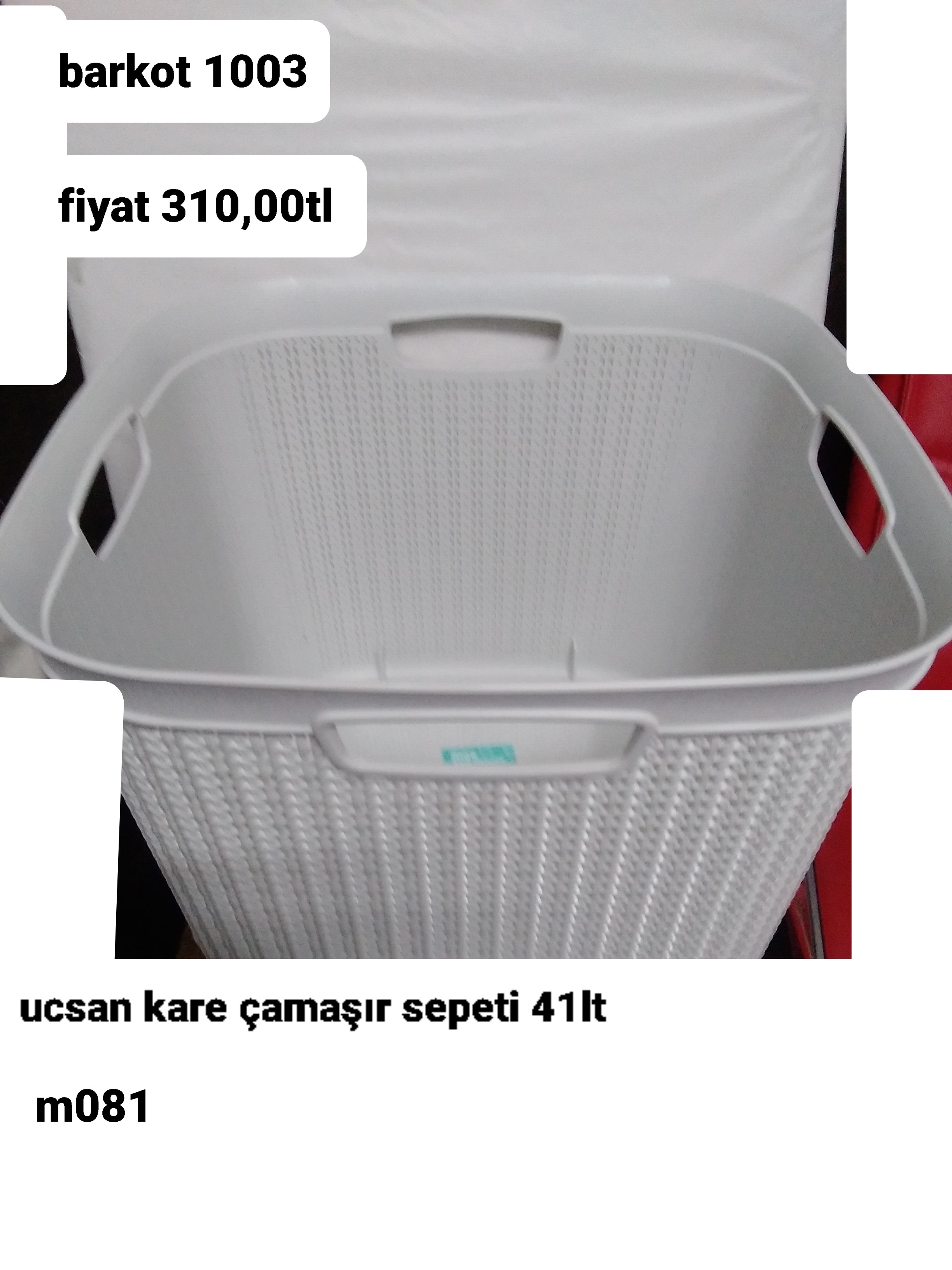 ÜÇSAN KARE ÇAMAŞIR SEPETİ 41LT 1003